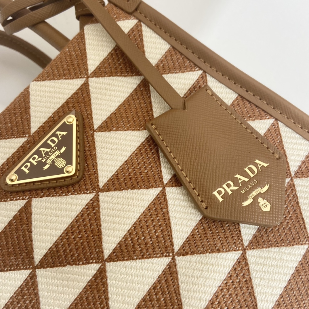 Pra*a symbole embroidered fabric mini bag