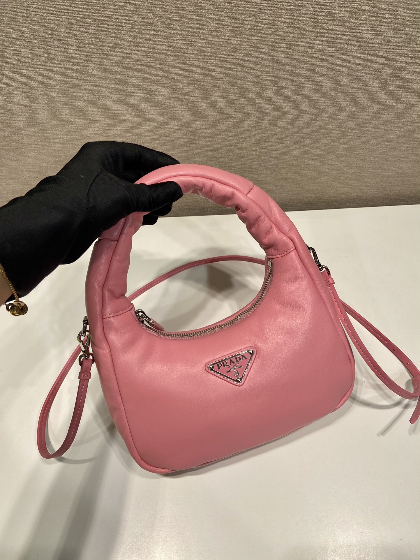 Pra*a leather mini hobo bag