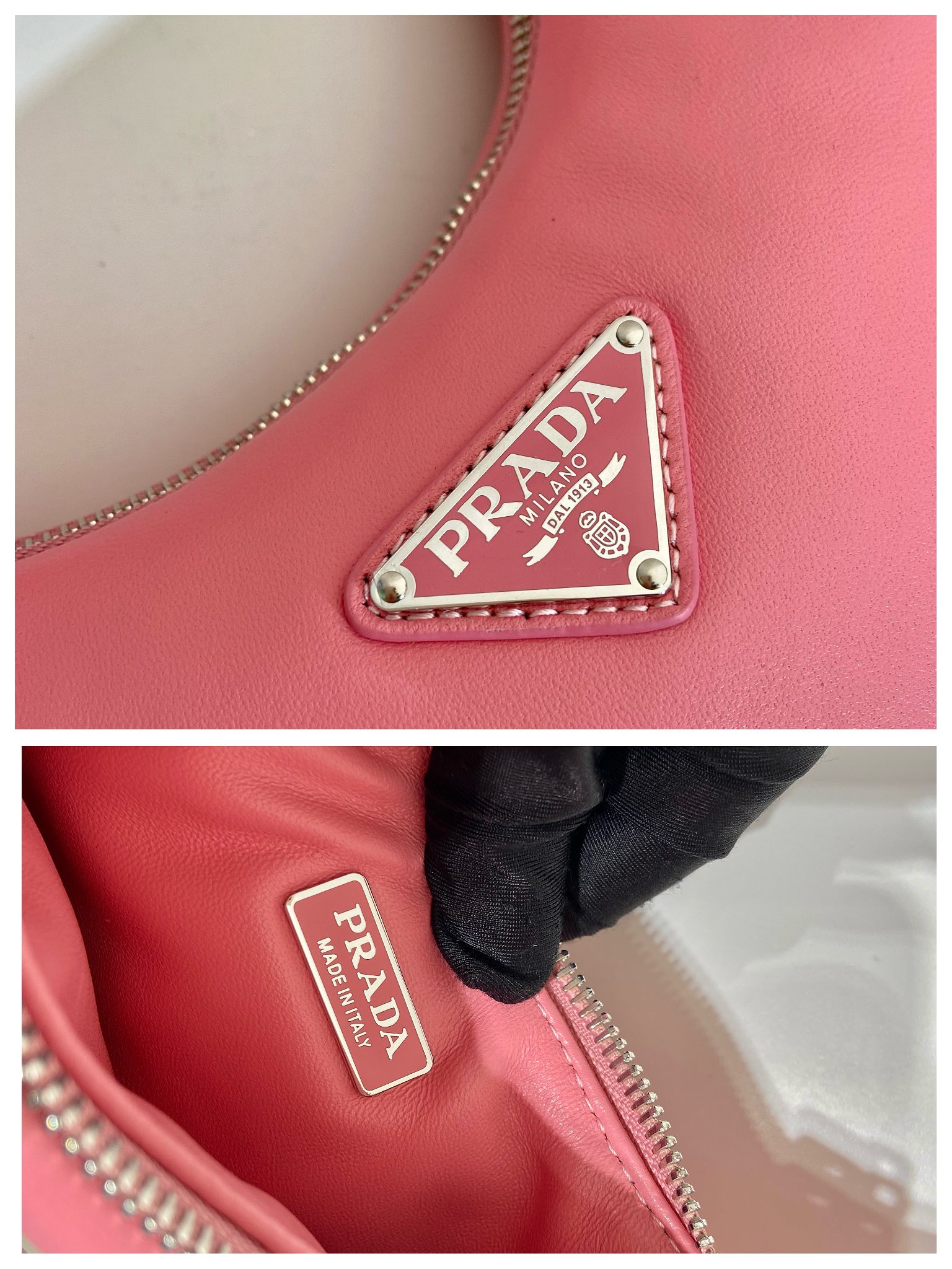 Pra*a leather mini hobo bag