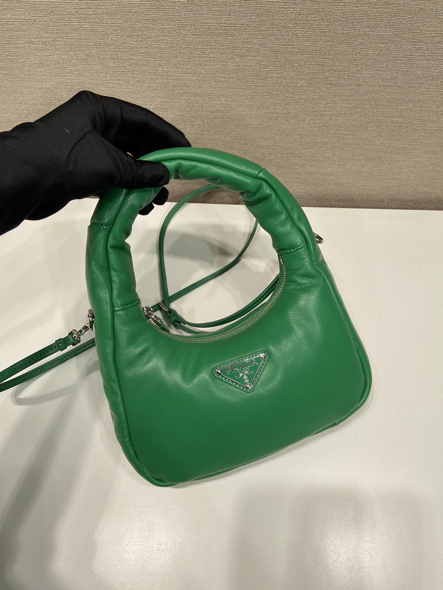 Pra*a leather mini hobo bag