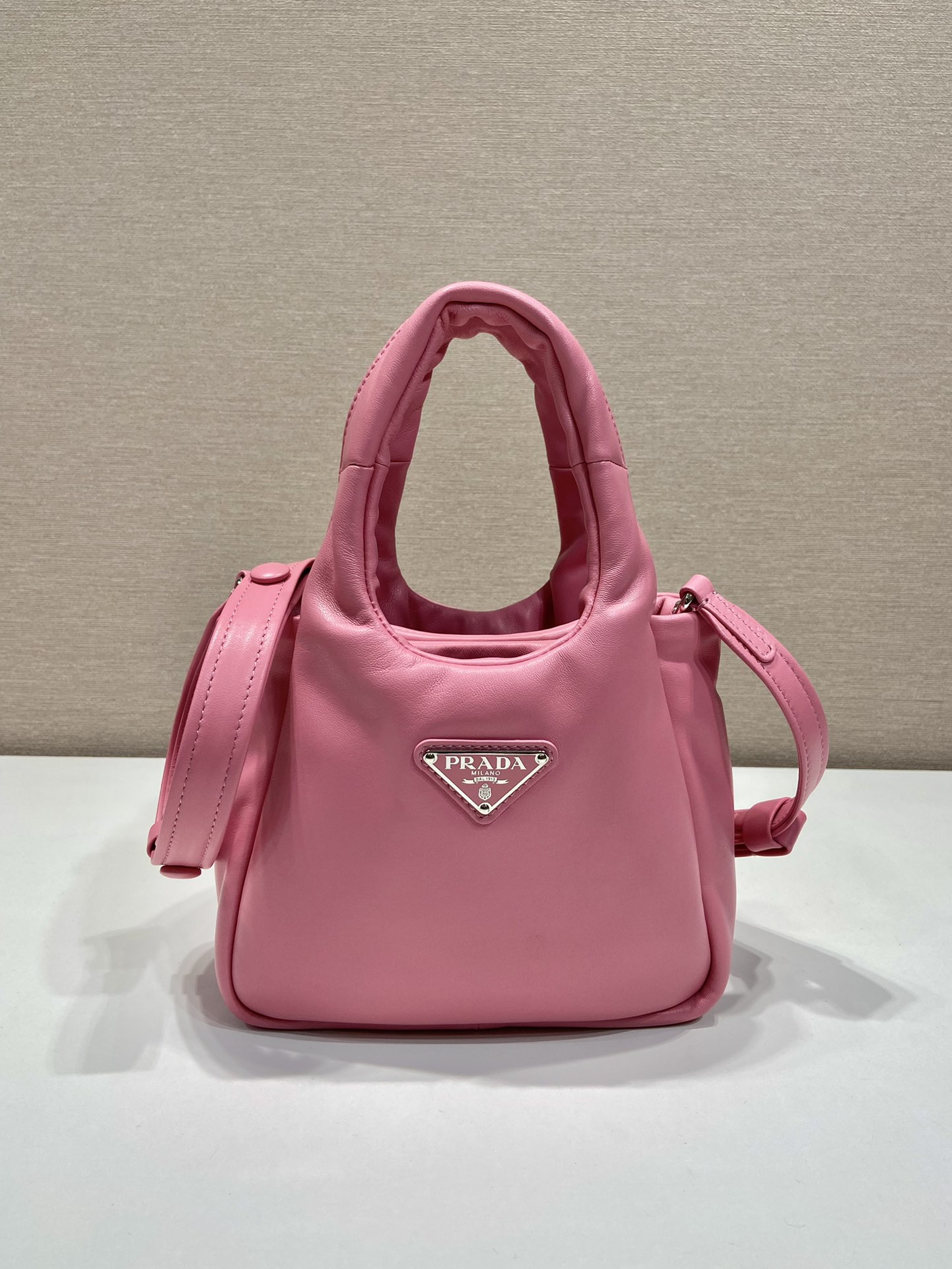 small padded Pra*a soft nappa-leather bag