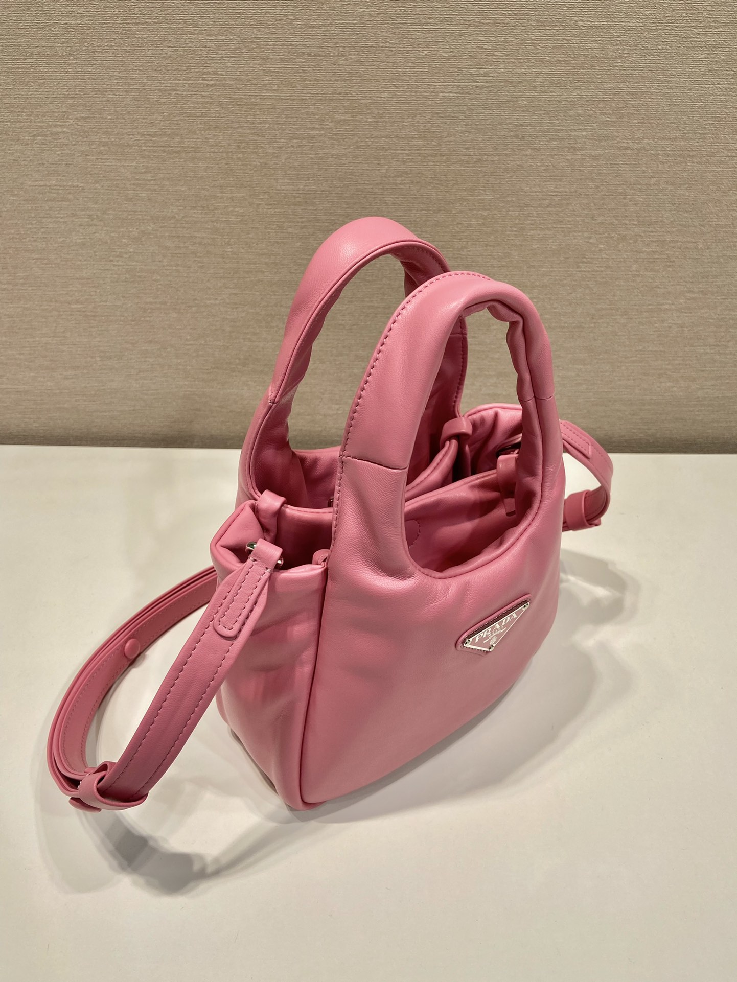 small padded Pra*a soft nappa-leather bag