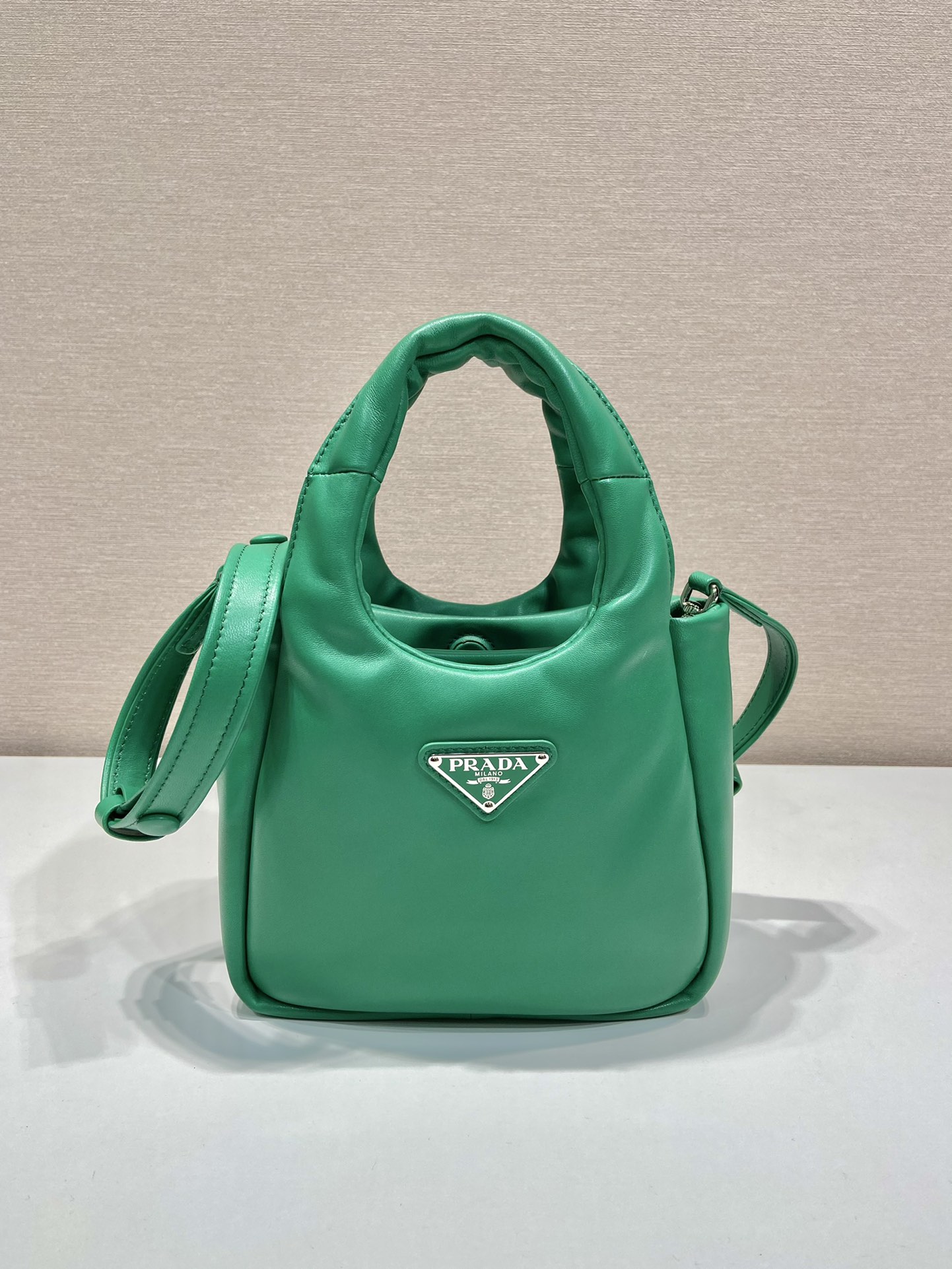 small padded Pra*a soft nappa-leather bag