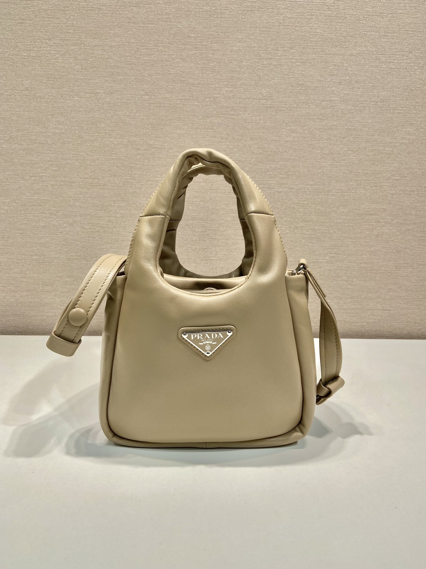 small padded Pra*a soft nappa-leather bag