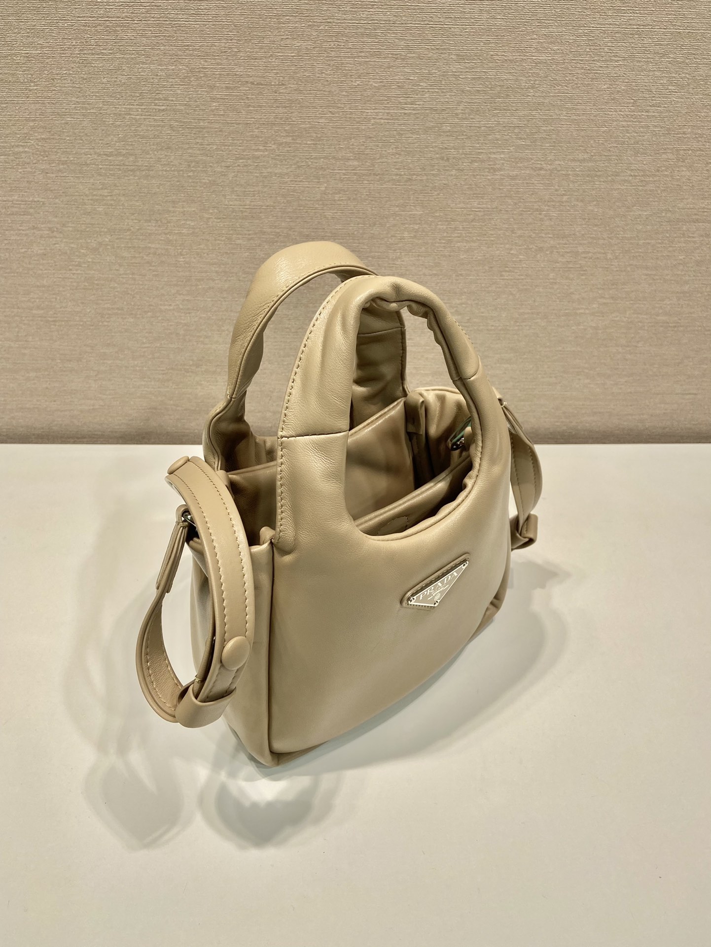 small padded Pra*a soft nappa-leather bag