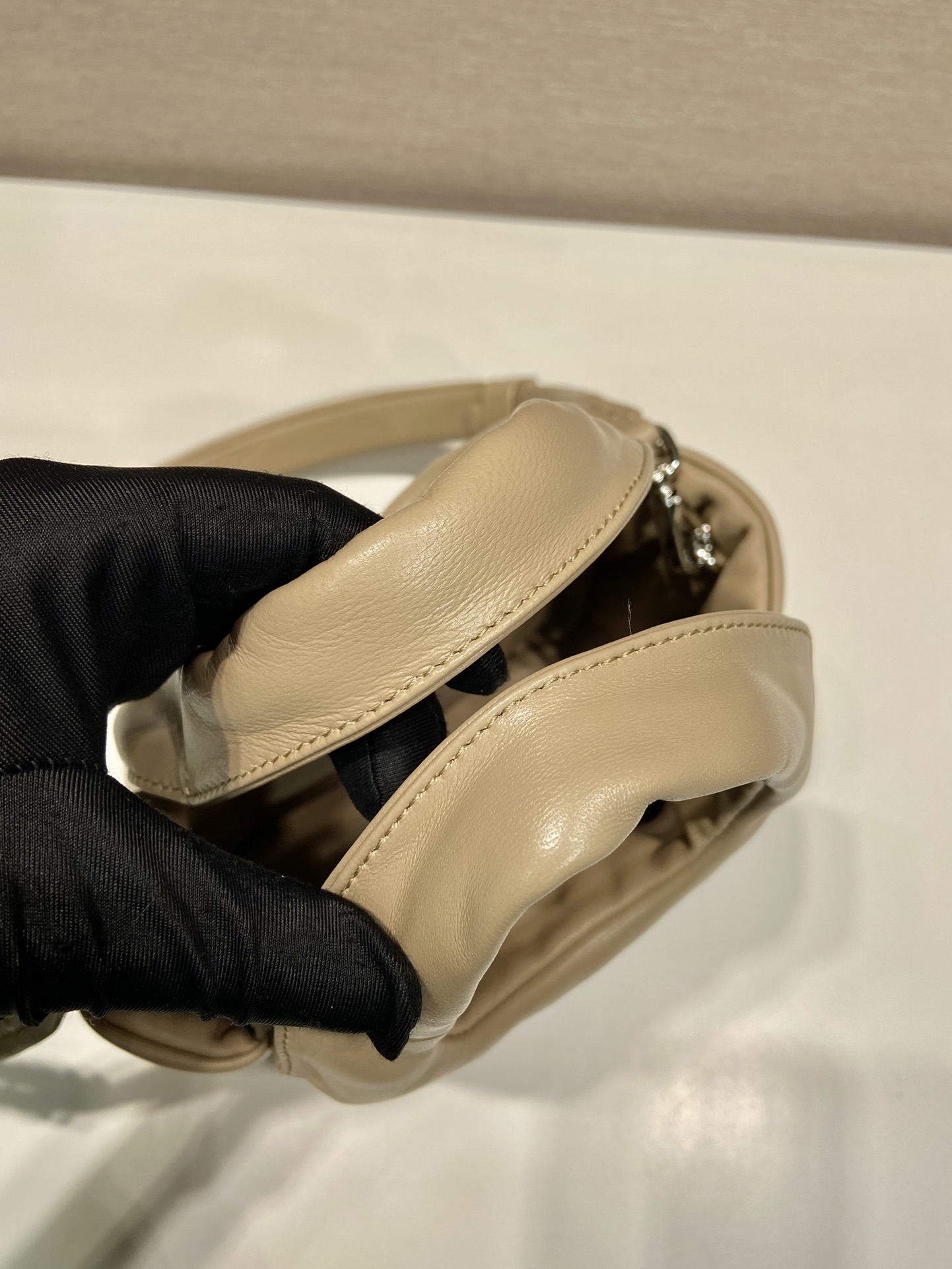 small padded Pra*a soft nappa-leather bag