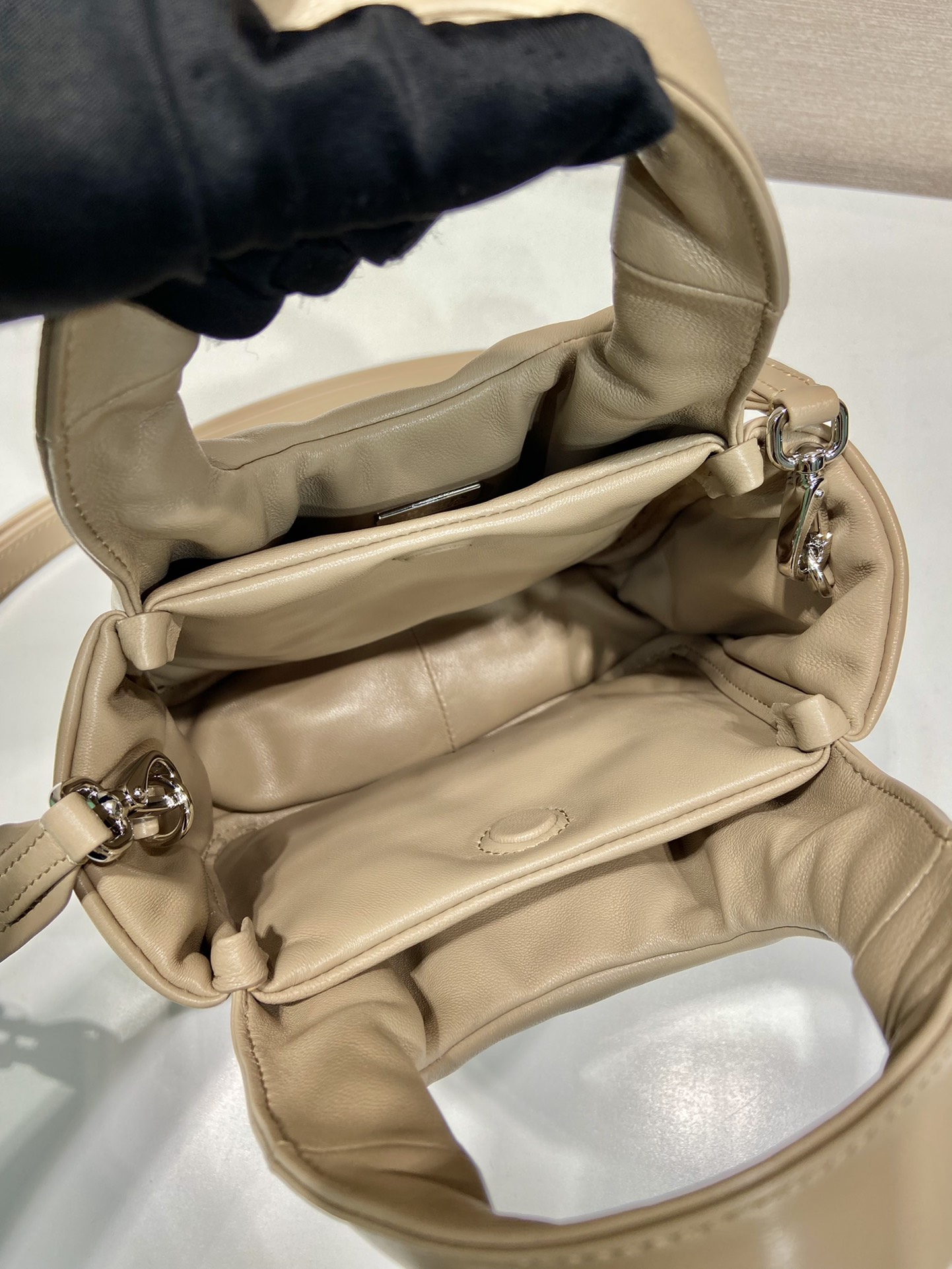 small padded Pra*a soft nappa-leather bag