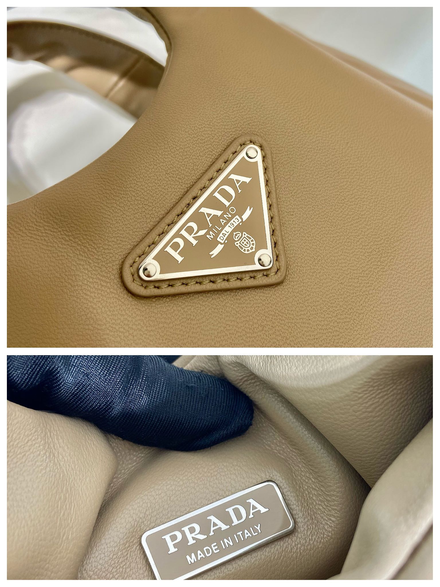 small padded Pra*a soft nappa-leather bag