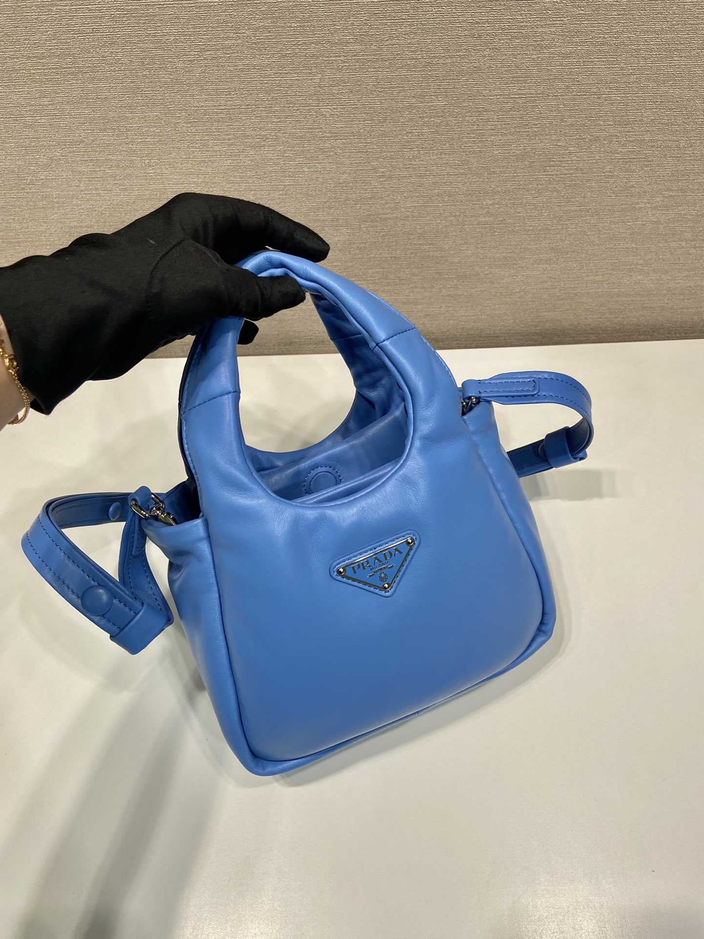 small padded Pra*a soft nappa-leather bag