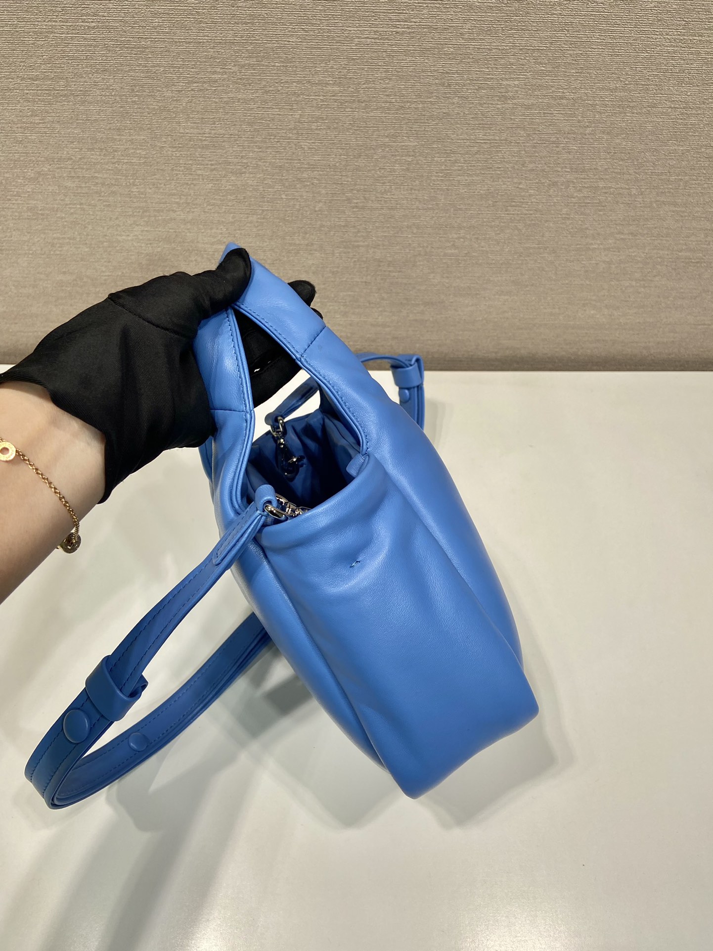 small padded Pra*a soft nappa-leather bag
