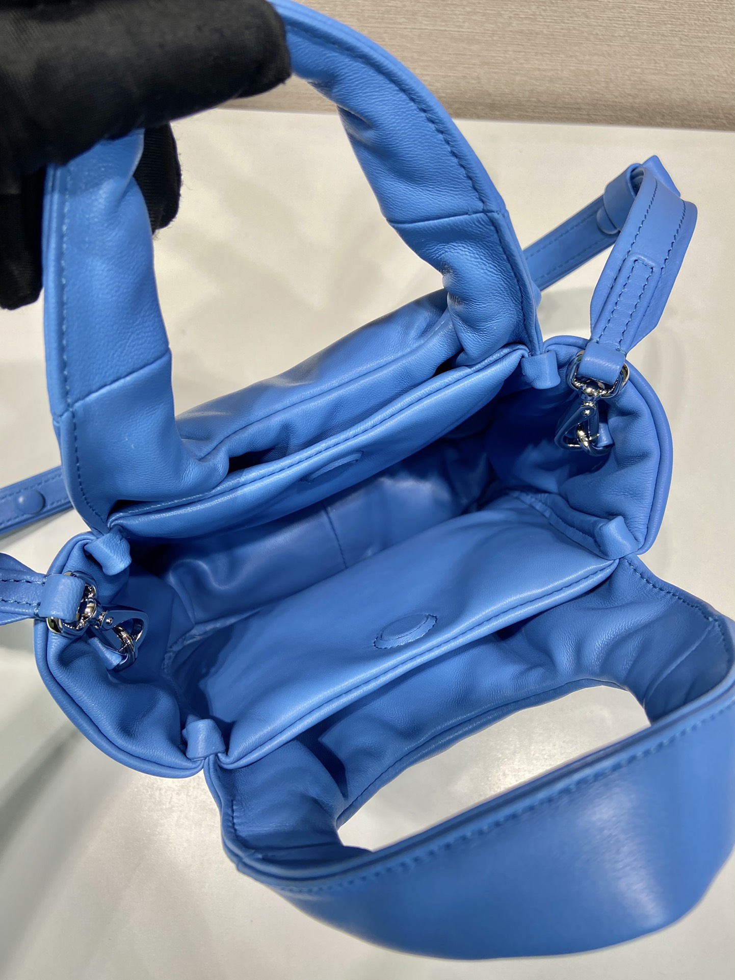 small padded Pra*a soft nappa-leather bag