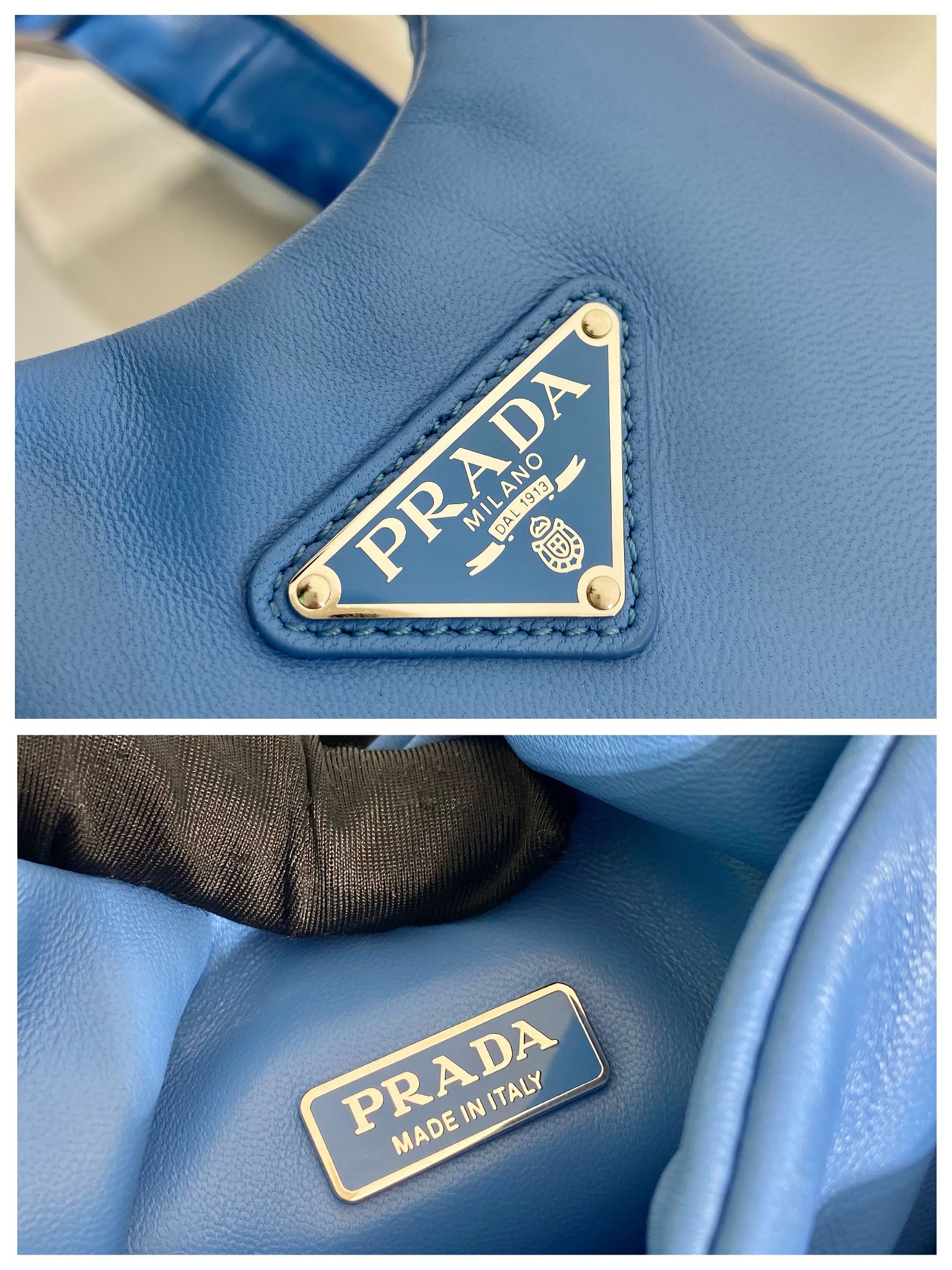 small padded Pra*a soft nappa-leather bag