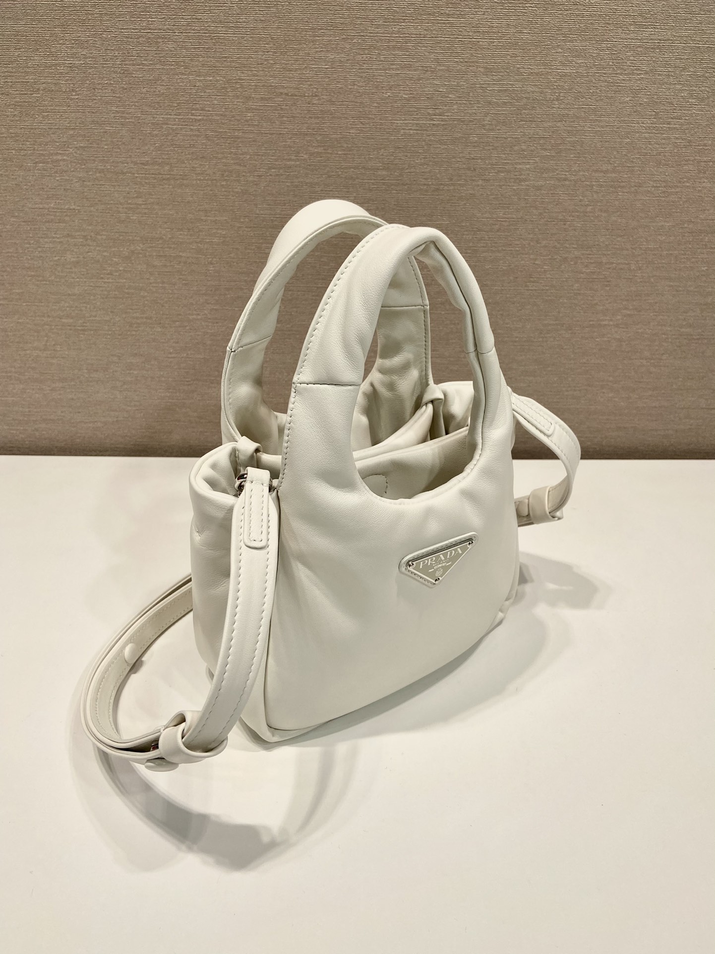 small padded Pra*a soft nappa-leather bag