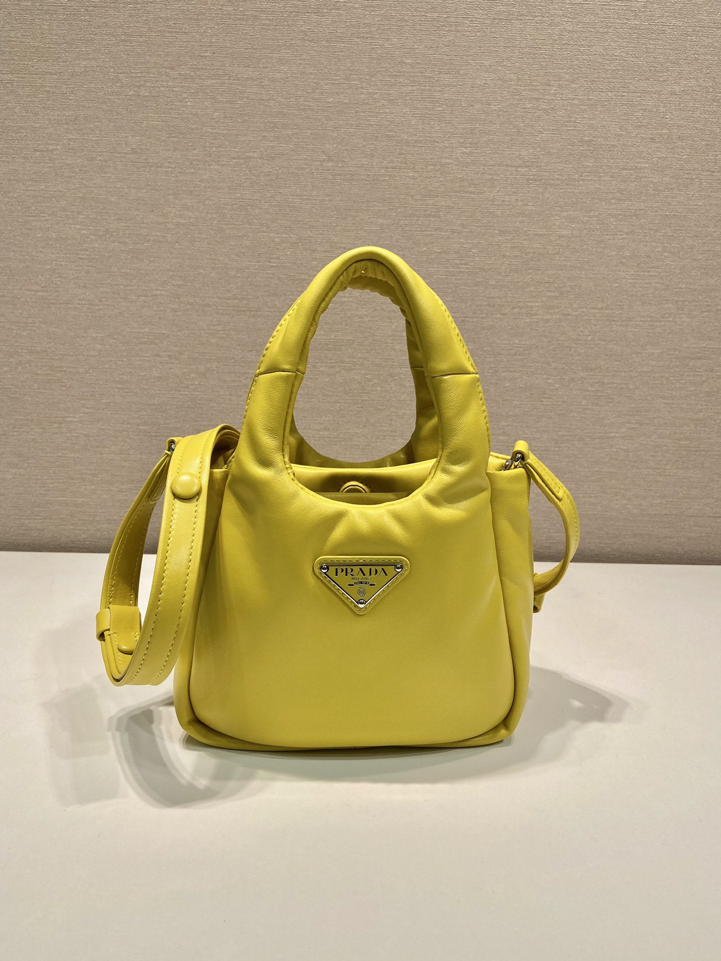 small padded Pra*a soft nappa-leather bag