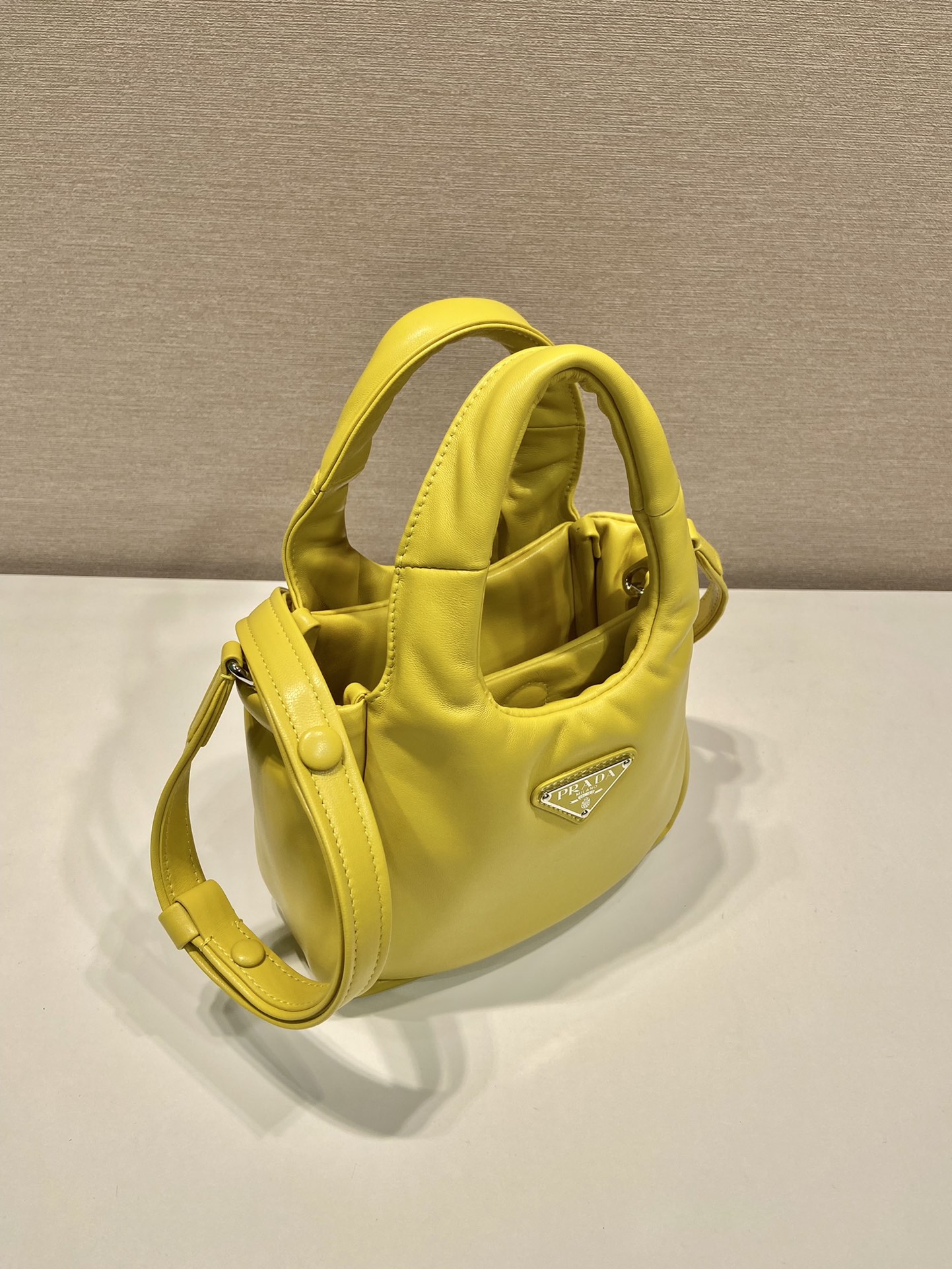small padded Pra*a soft nappa-leather bag