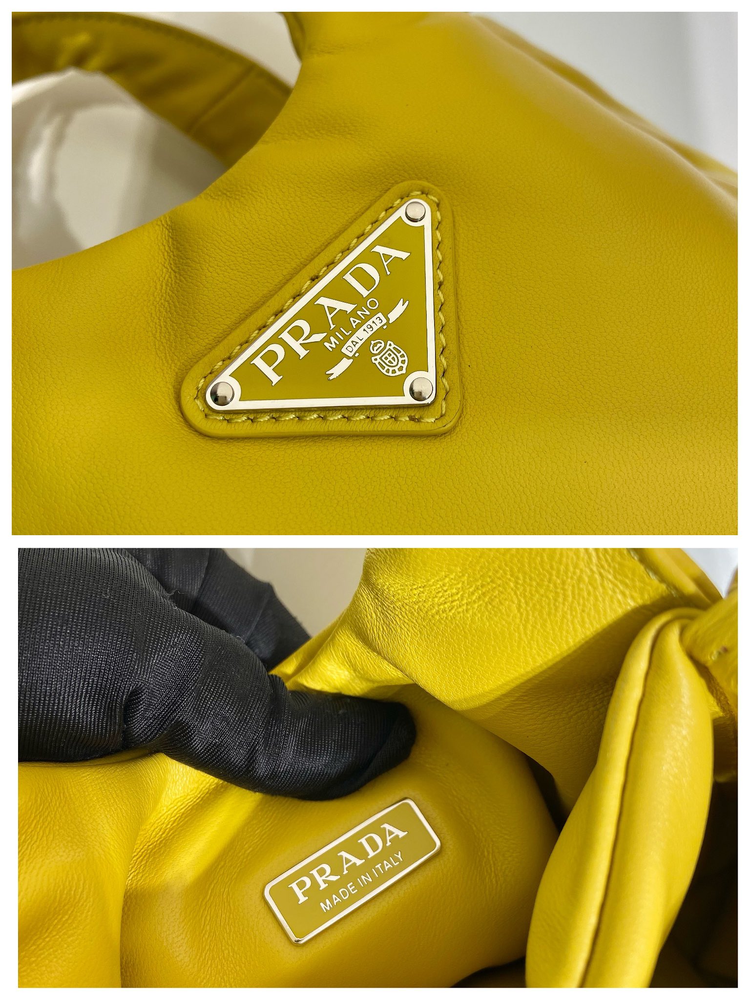 small padded Pra*a soft nappa-leather bag