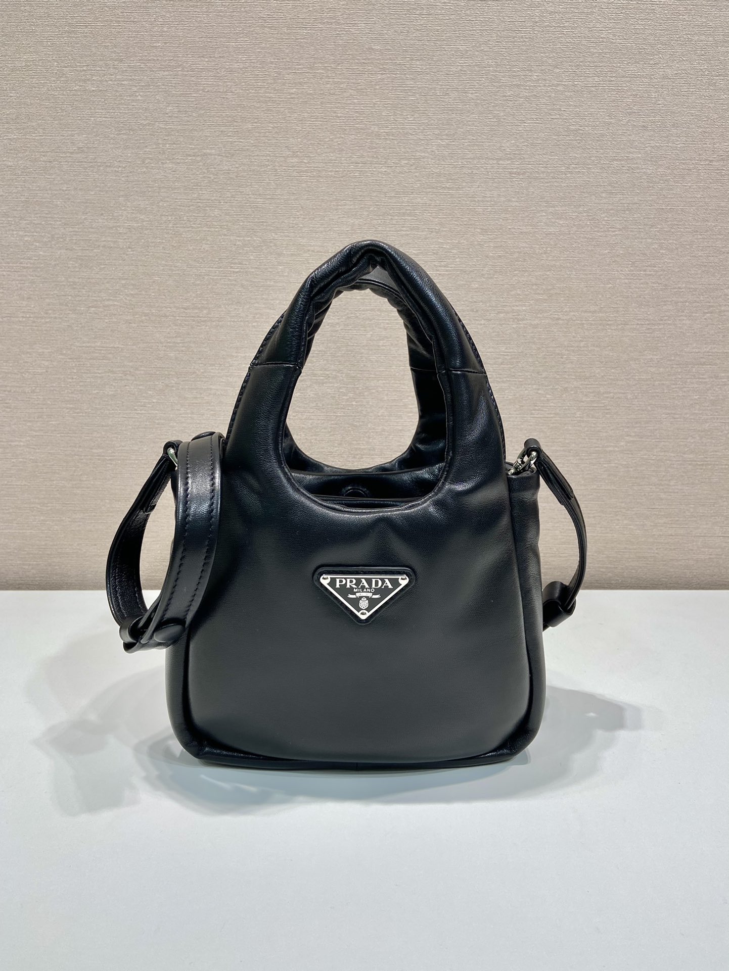 small padded Pra*a soft nappa-leather bag