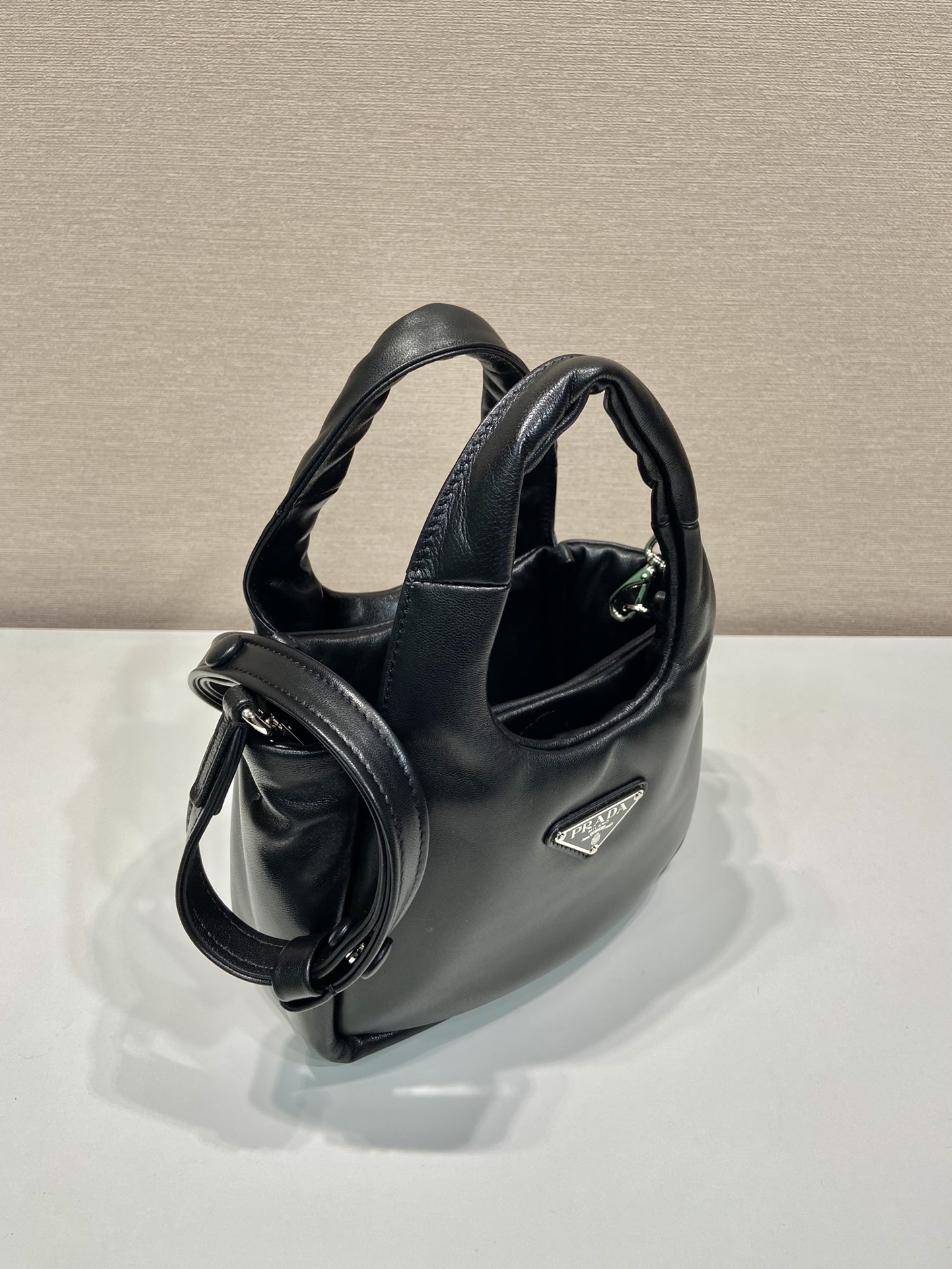 small padded Pra*a soft nappa-leather bag