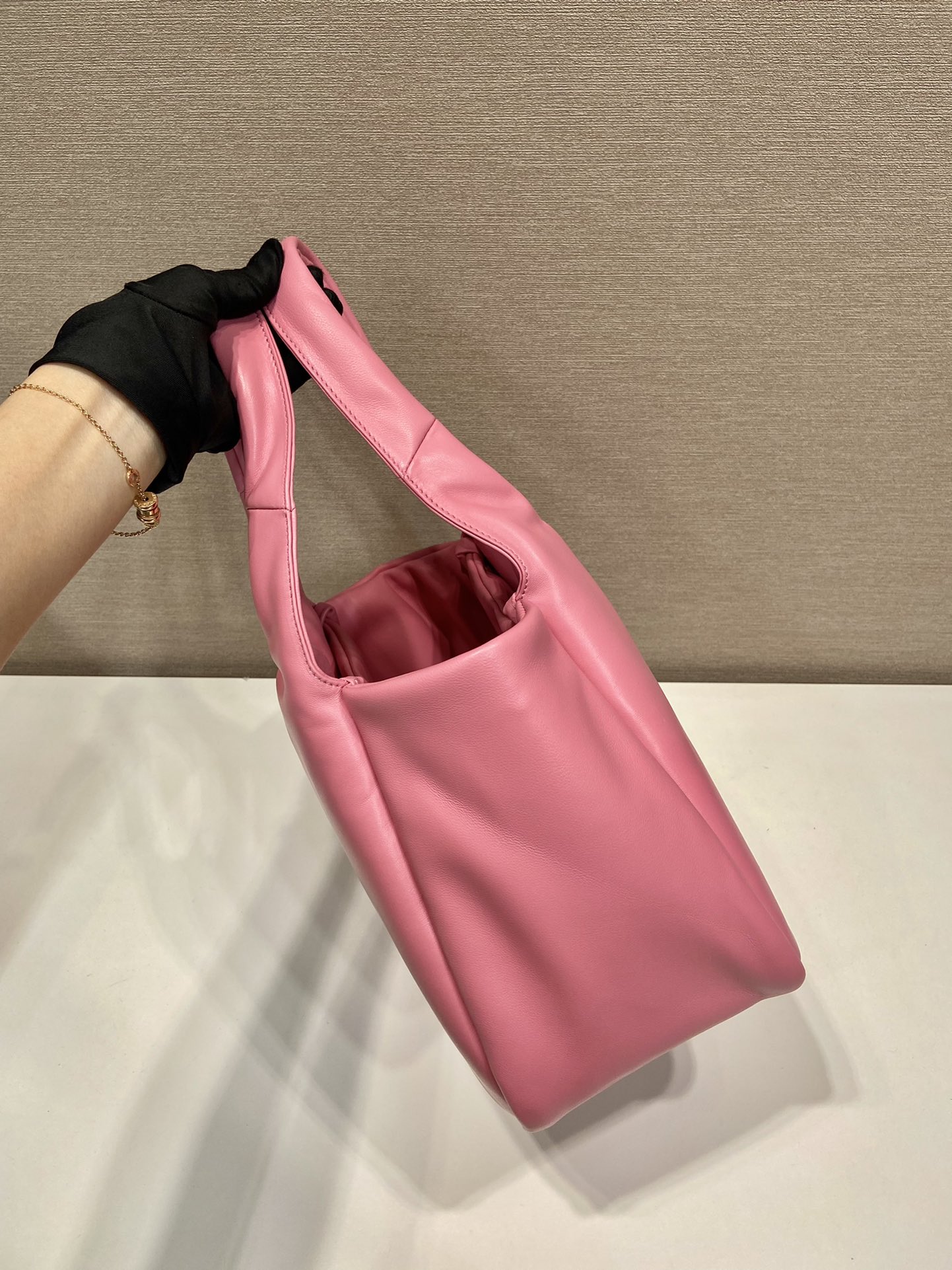 medium padded Pra*a soft nappa leather bag