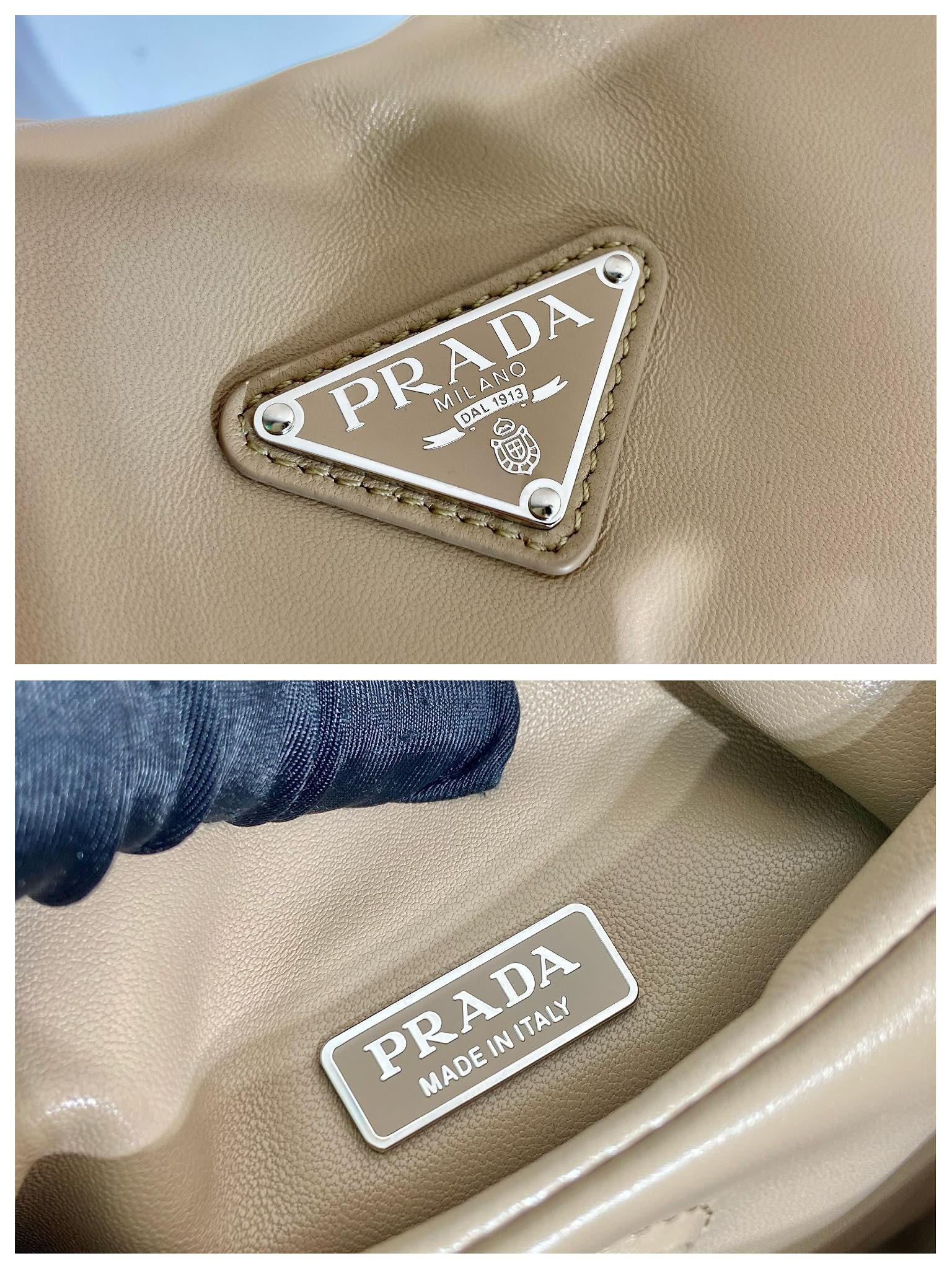 medium padded Pra*a soft nappa leather bag