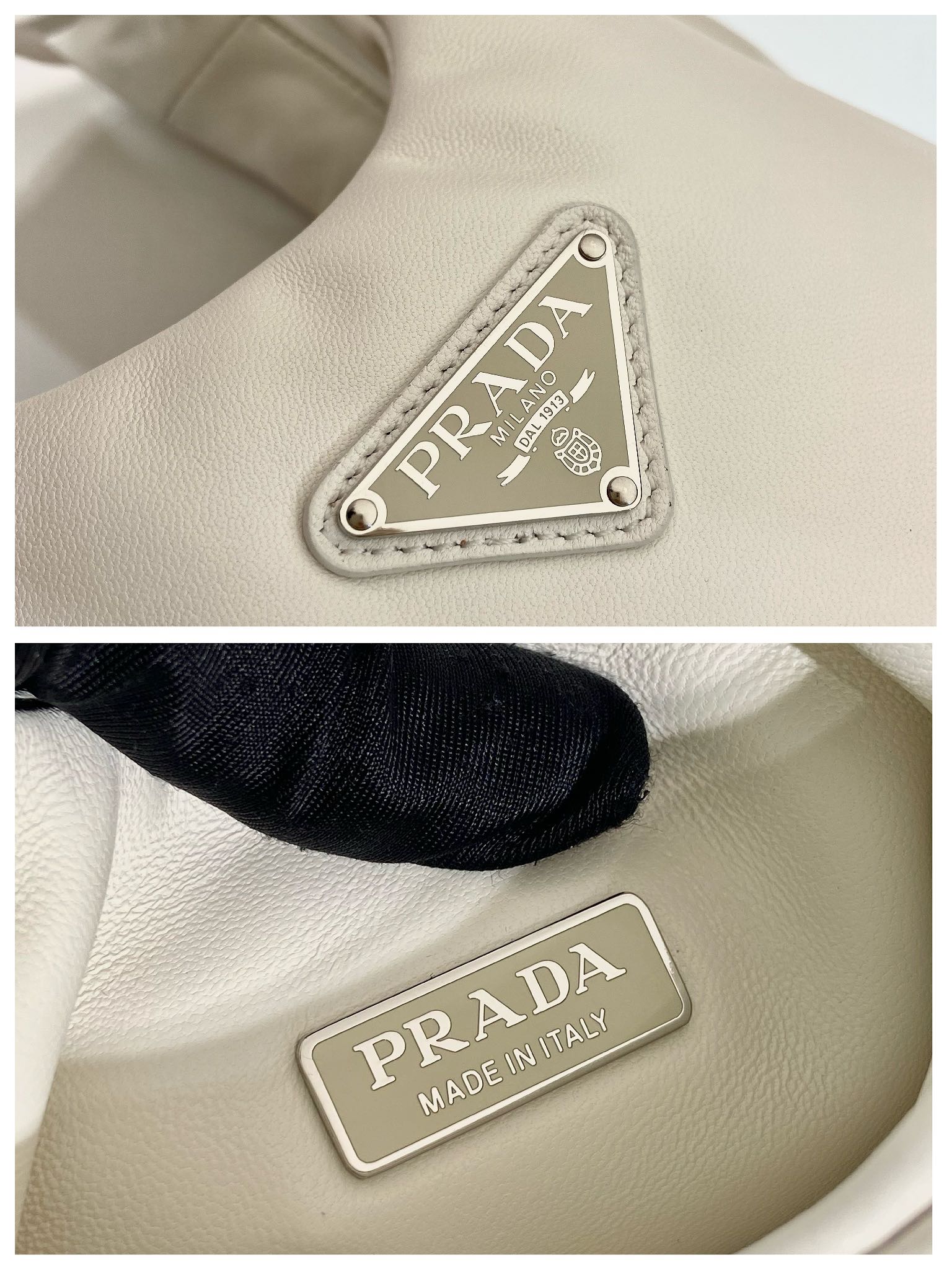 medium padded Pra*a soft nappa leather bag
