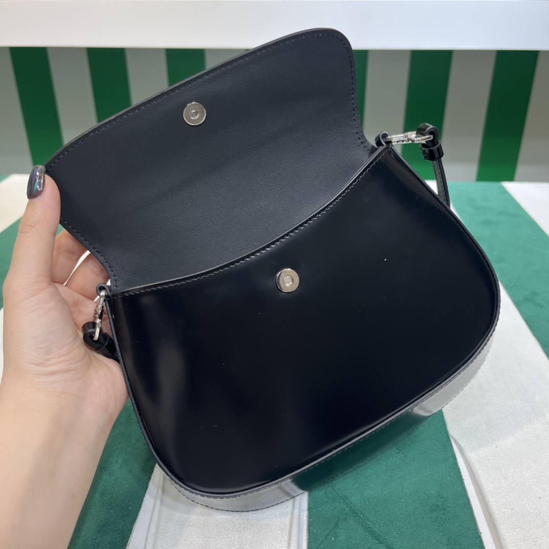 Pra*a cleo brushed leather shoulder bag with flap