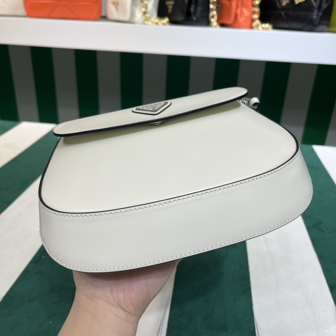 Pra*a cleo brushed leather shoulder bag with flap