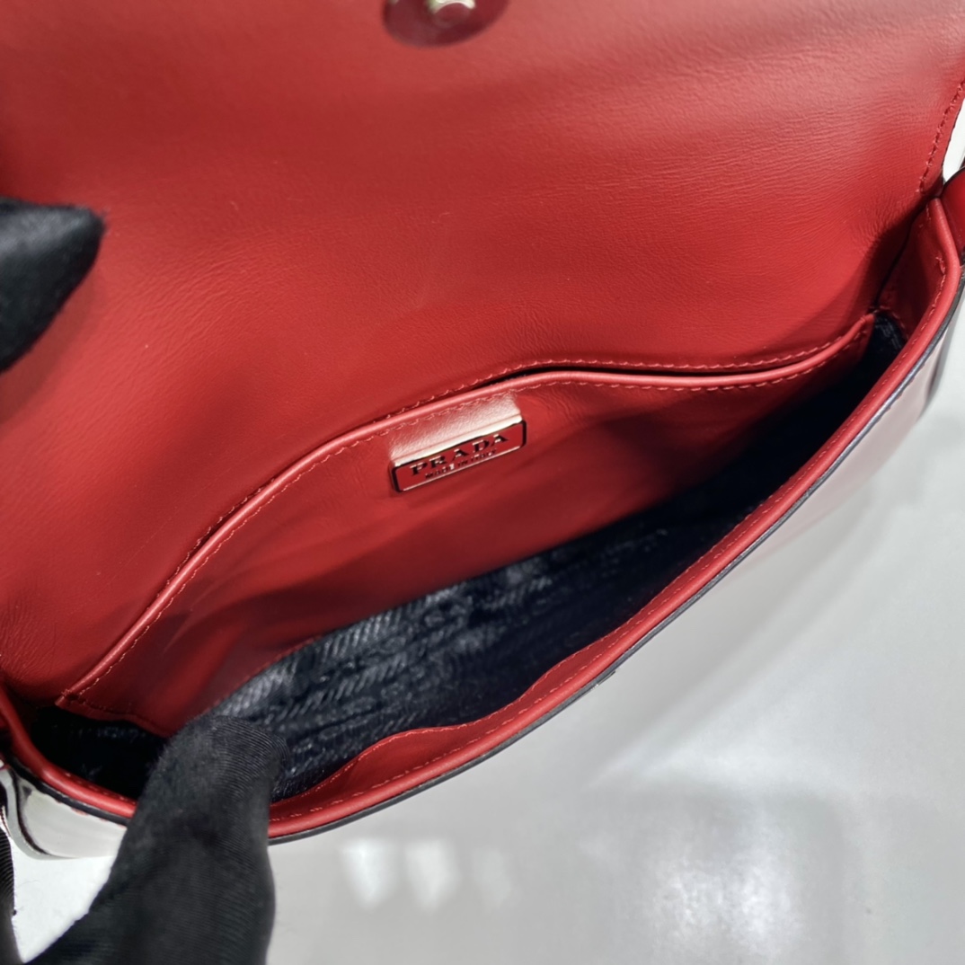 Pra*a cleo brushed leather shoulder bag with flap