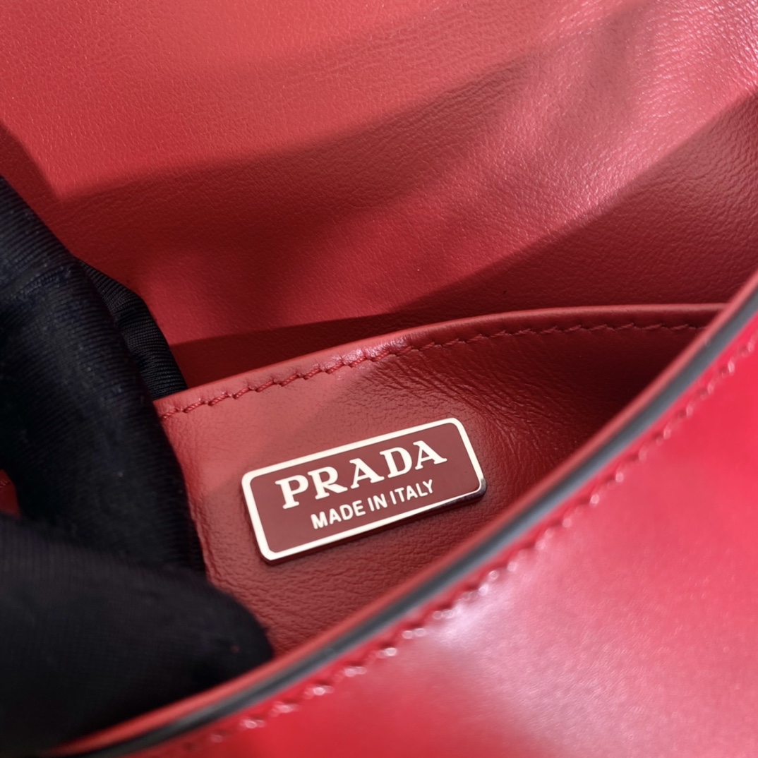 Pra*a cleo brushed leather shoulder bag with flap