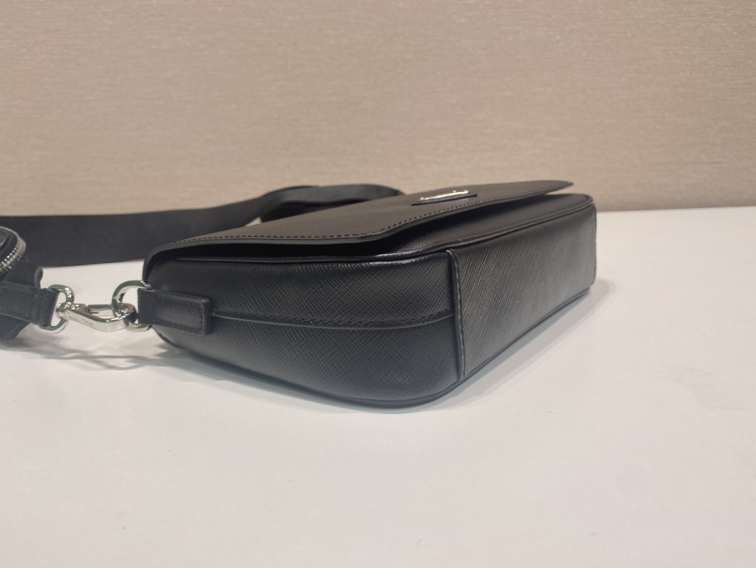Pra*a saffiano leather shoulder bag