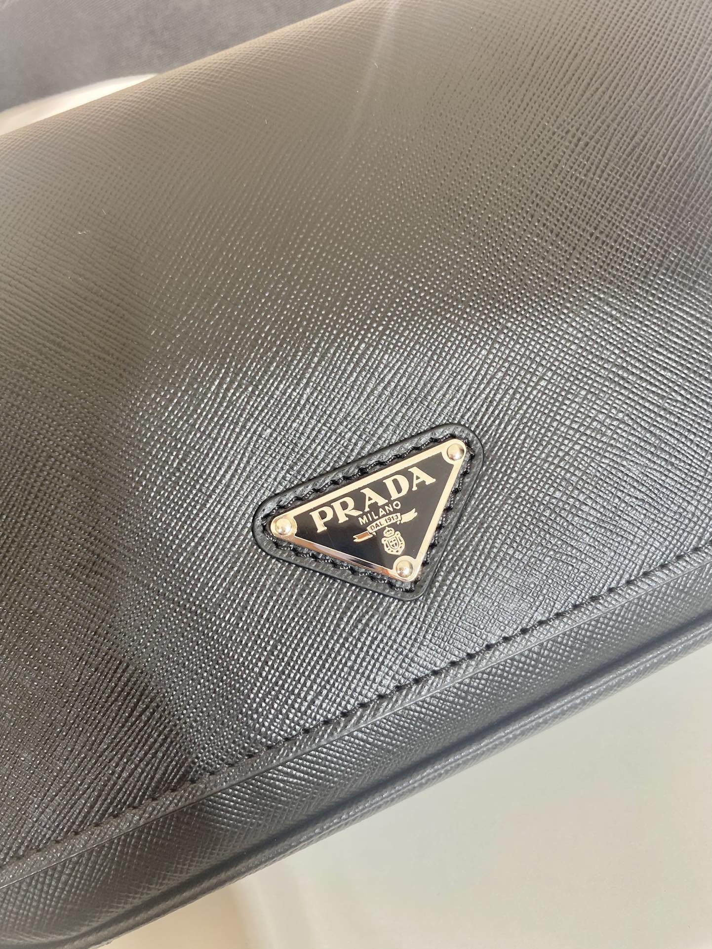 Pra*a saffiano leather shoulder bag