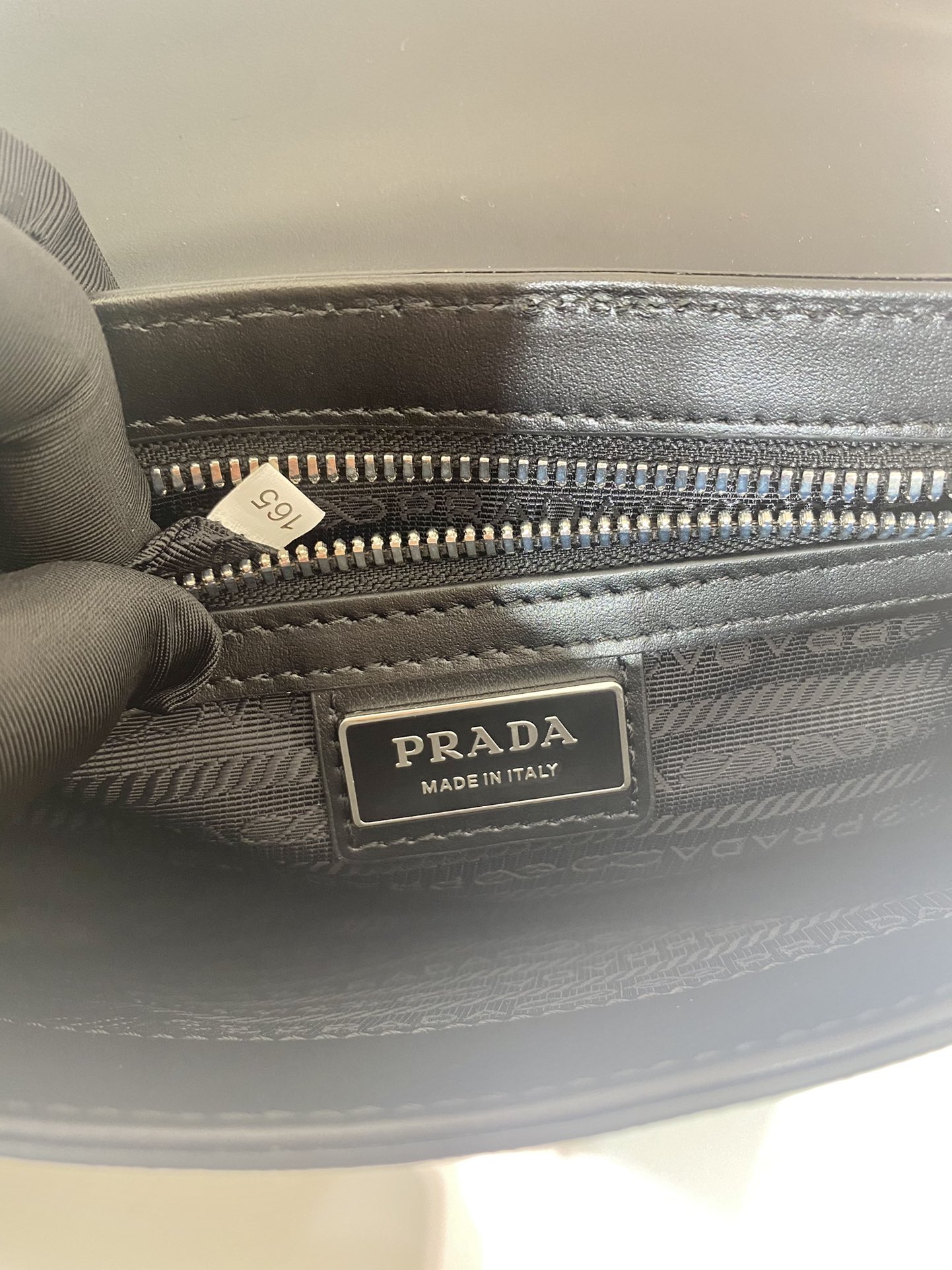 Pra*a saffiano leather shoulder bag