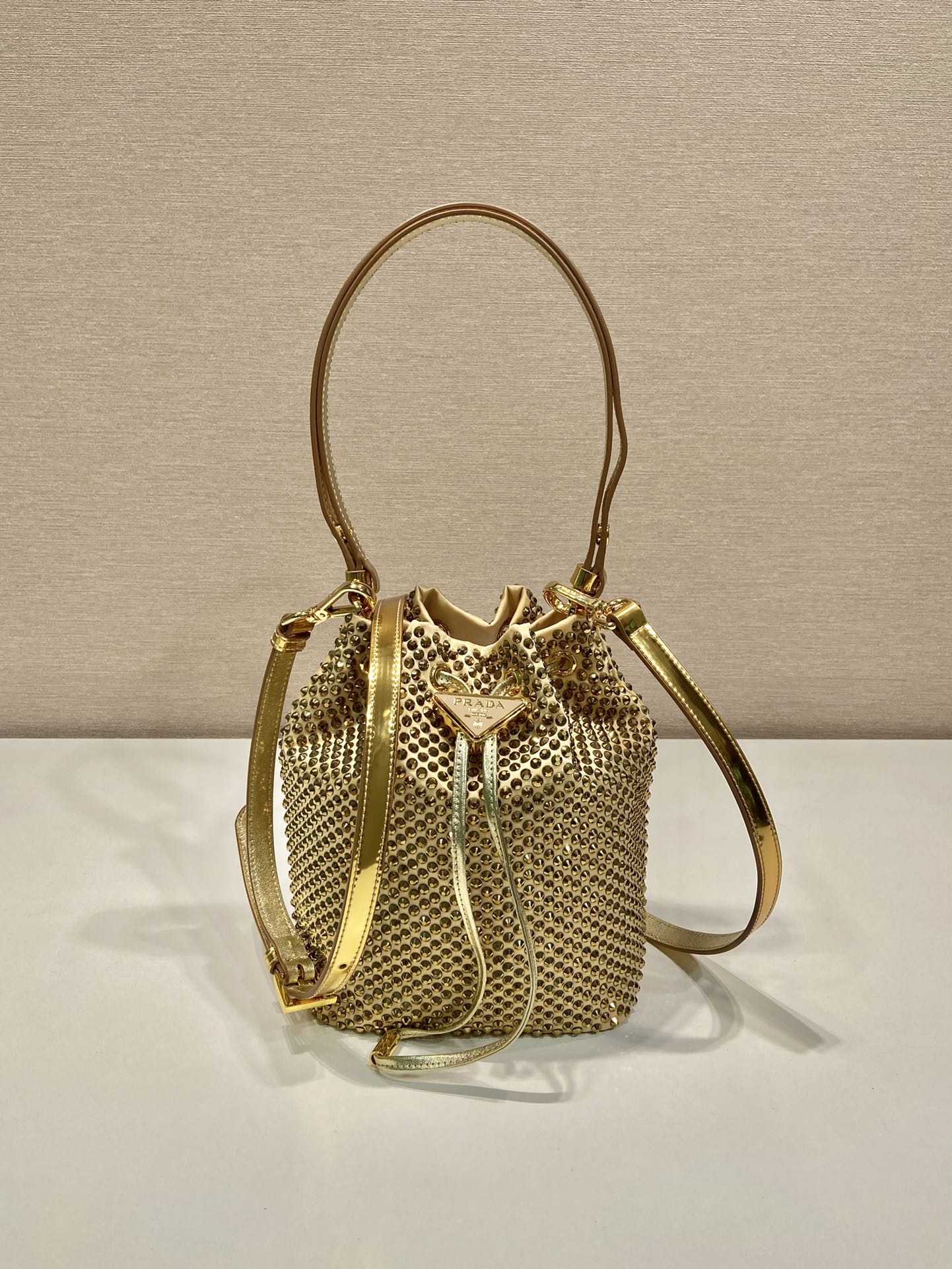 Pra*a satin mini-bag with crystals