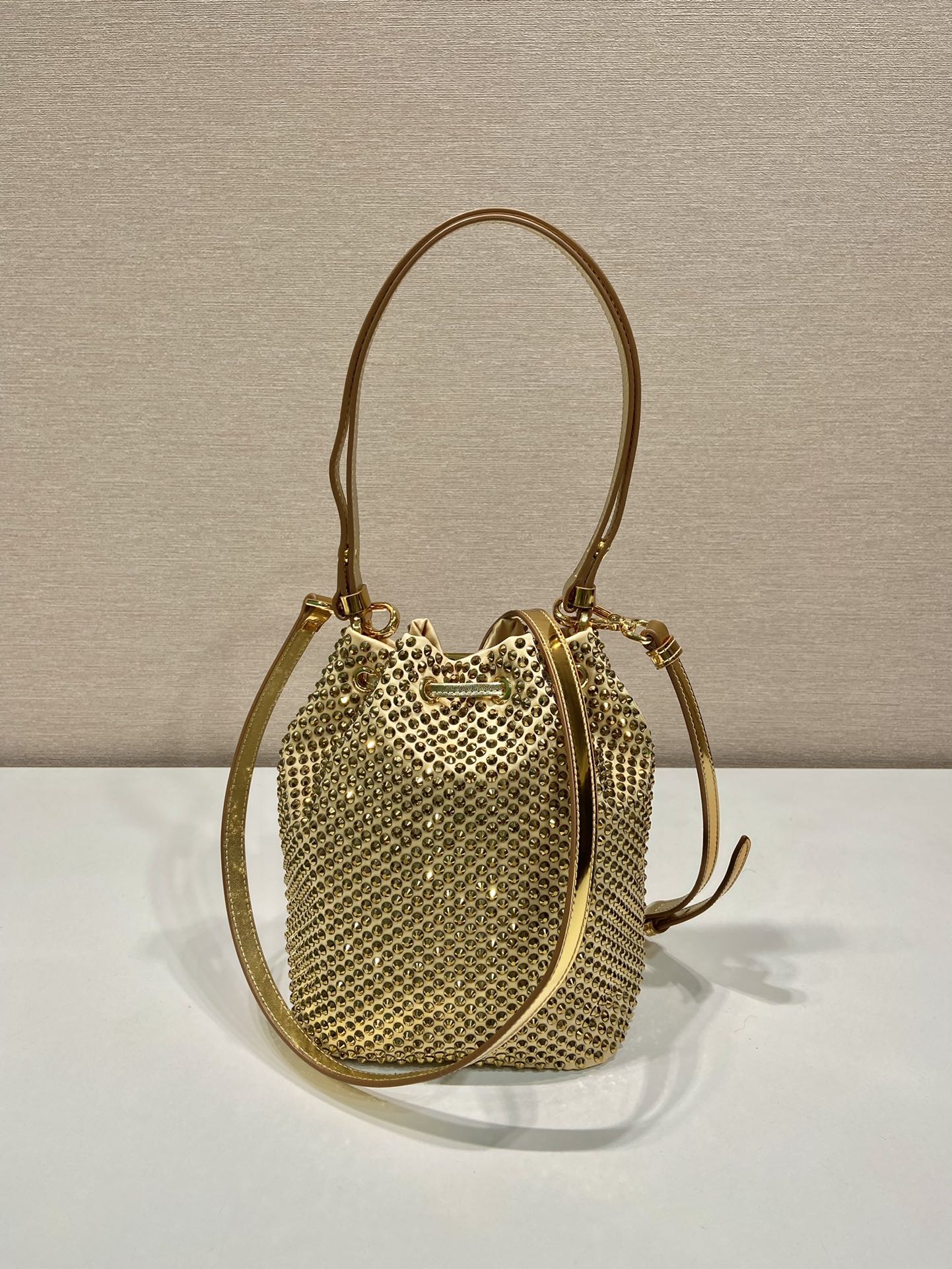 Pra*a satin mini-bag with crystals