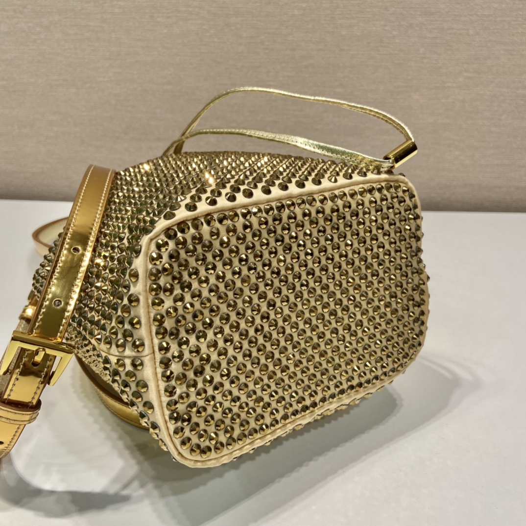 Pra*a satin mini-bag with crystals