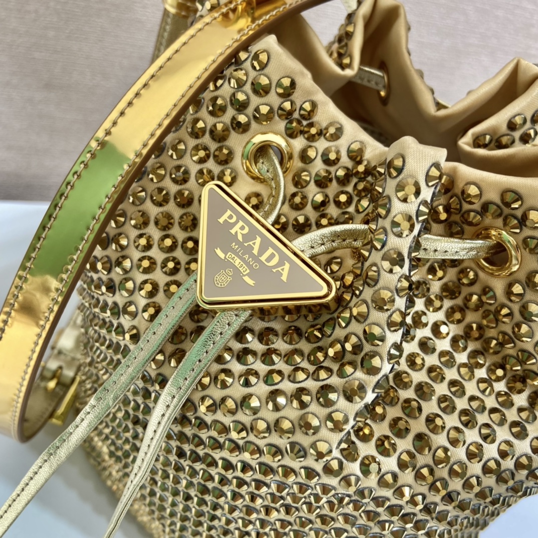 Pra*a satin mini-bag with crystals
