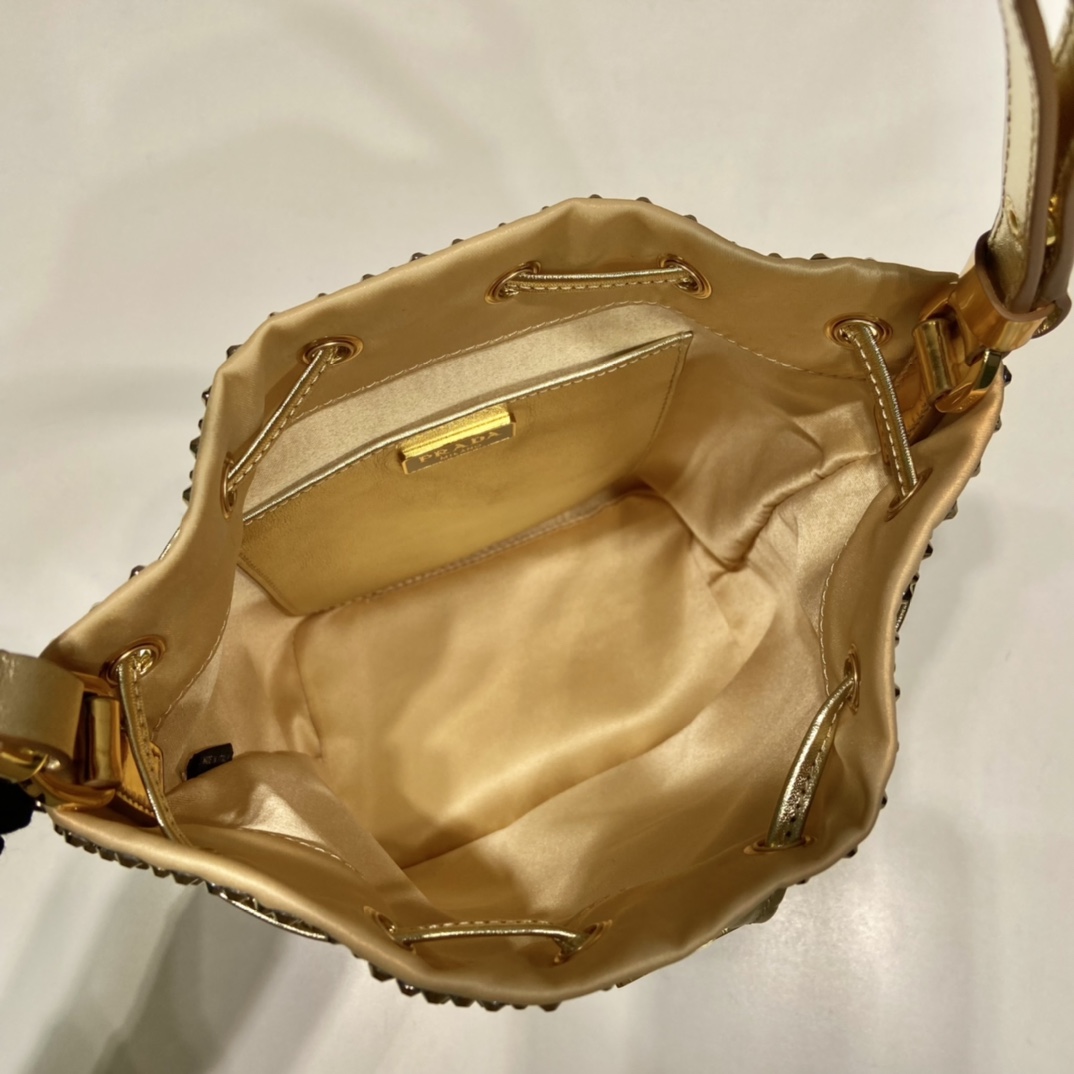 Pra*a satin mini-bag with crystals