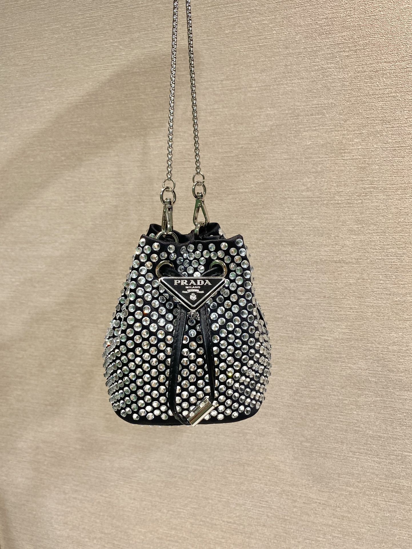 Pra*a crystal embellished satin mini-pouch
