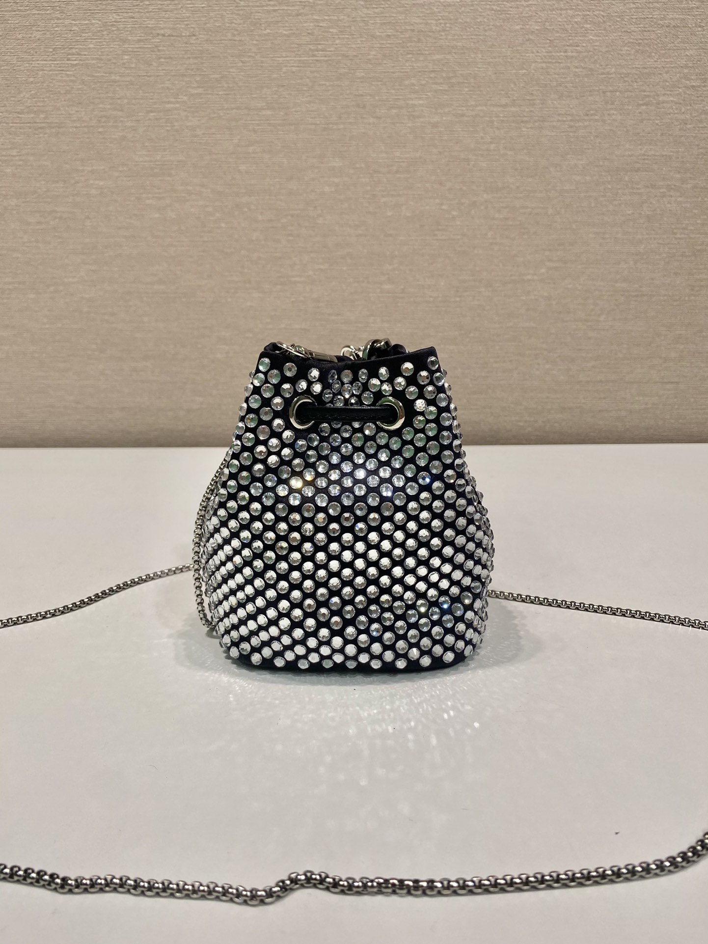 Pra*a crystal embellished satin mini-pouch