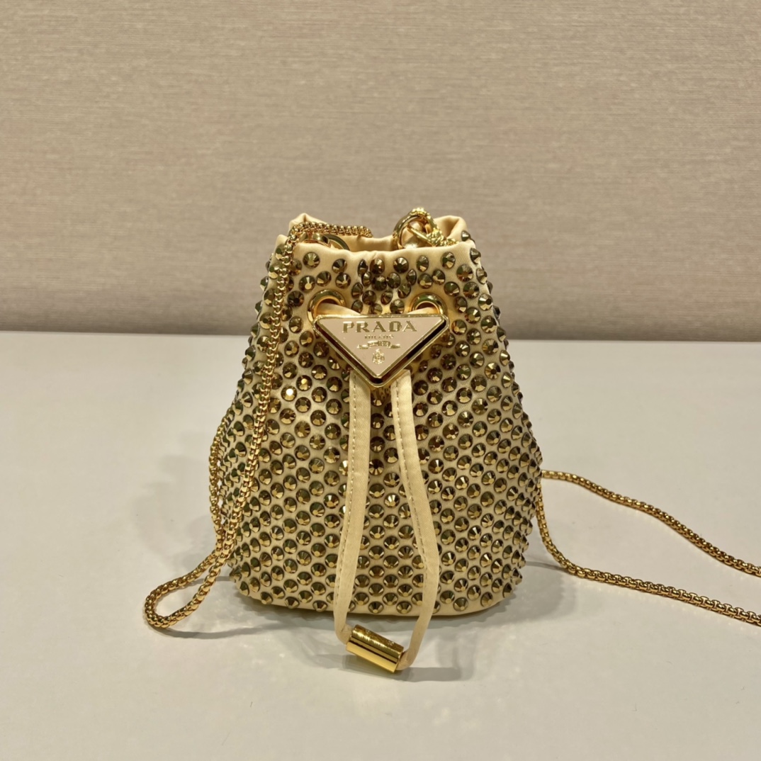 Pra*a crystal embellished satin mini-pouch