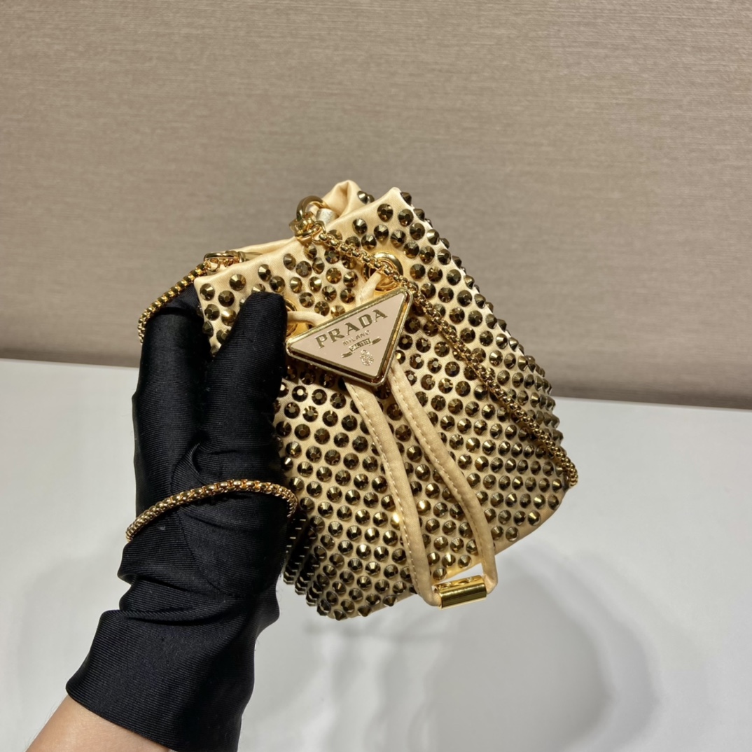 Pra*a crystal embellished satin mini-pouch