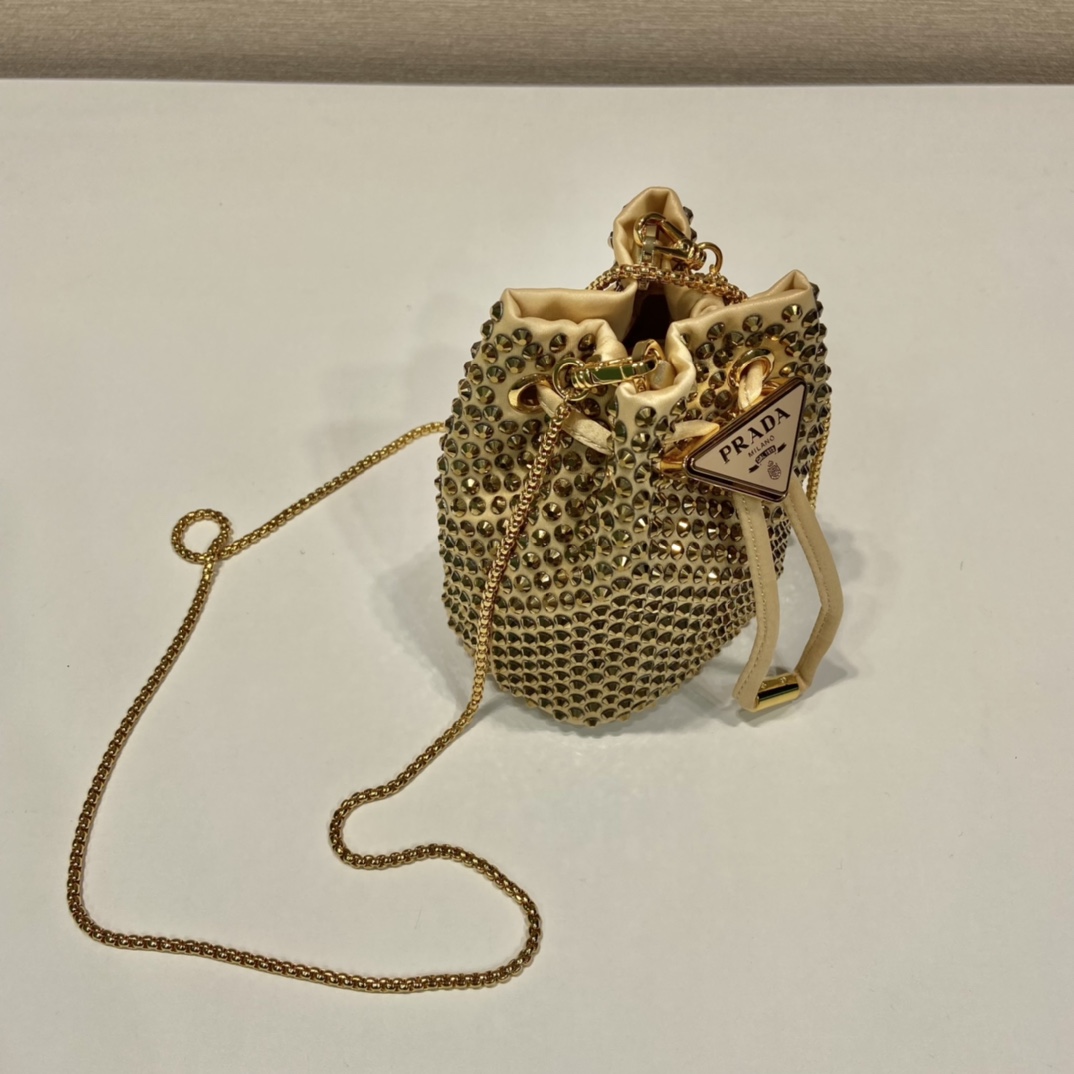 Pra*a crystal embellished satin mini-pouch