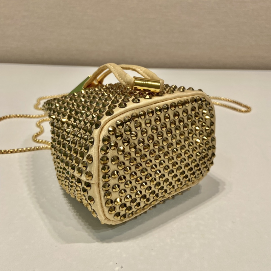 Pra*a crystal embellished satin mini-pouch