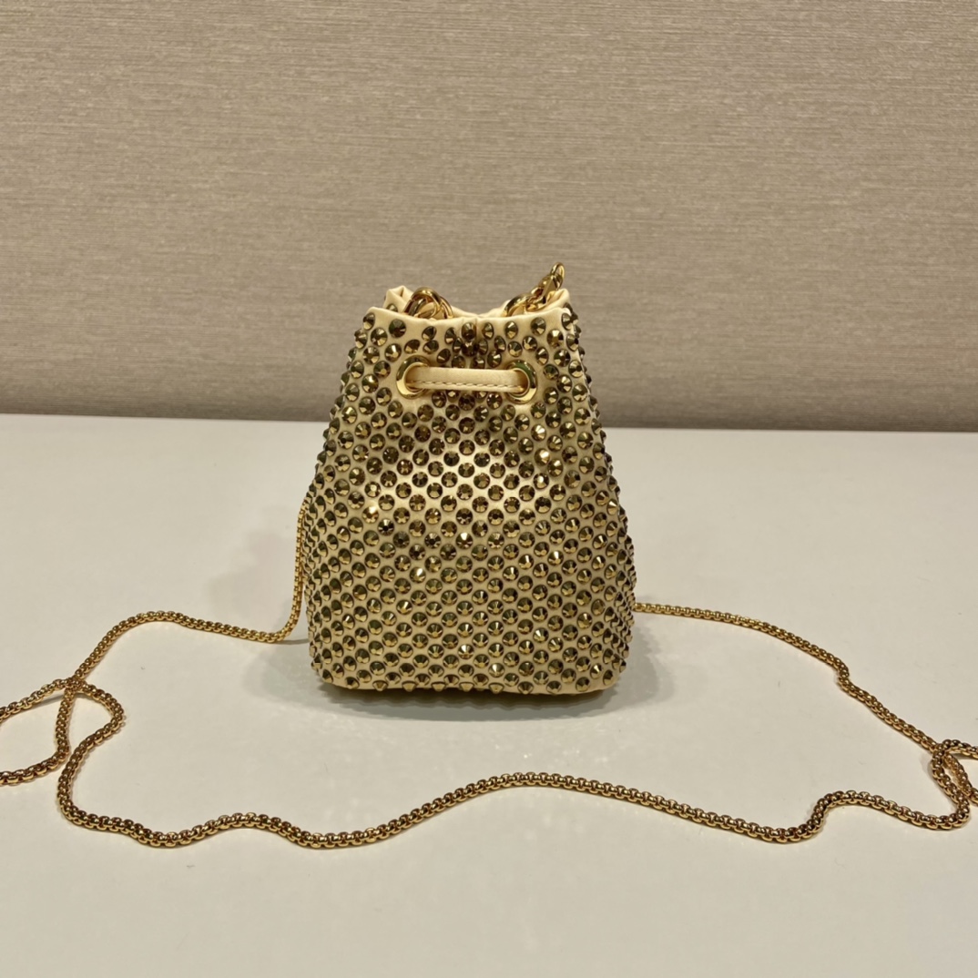 Pra*a crystal embellished satin mini-pouch