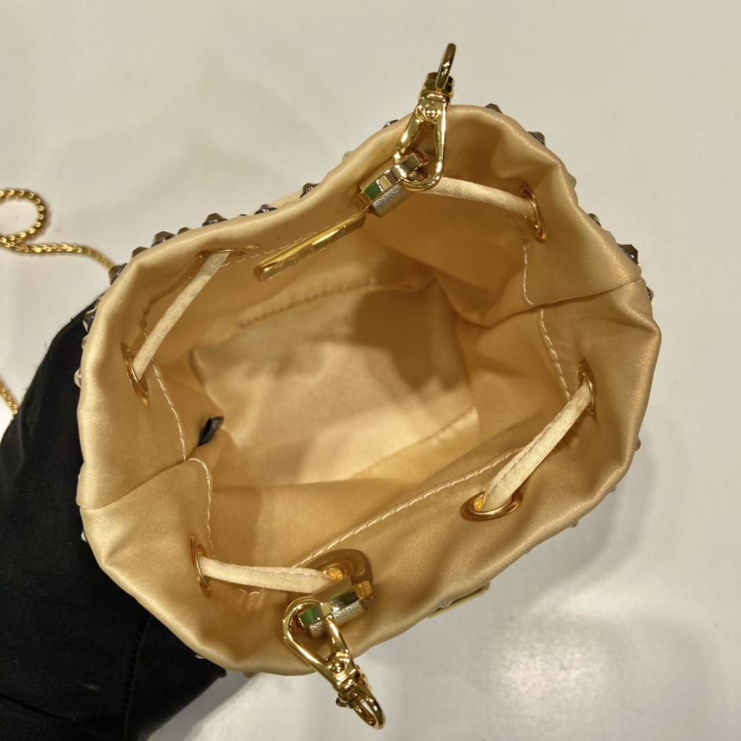 Pra*a crystal embellished satin mini-pouch