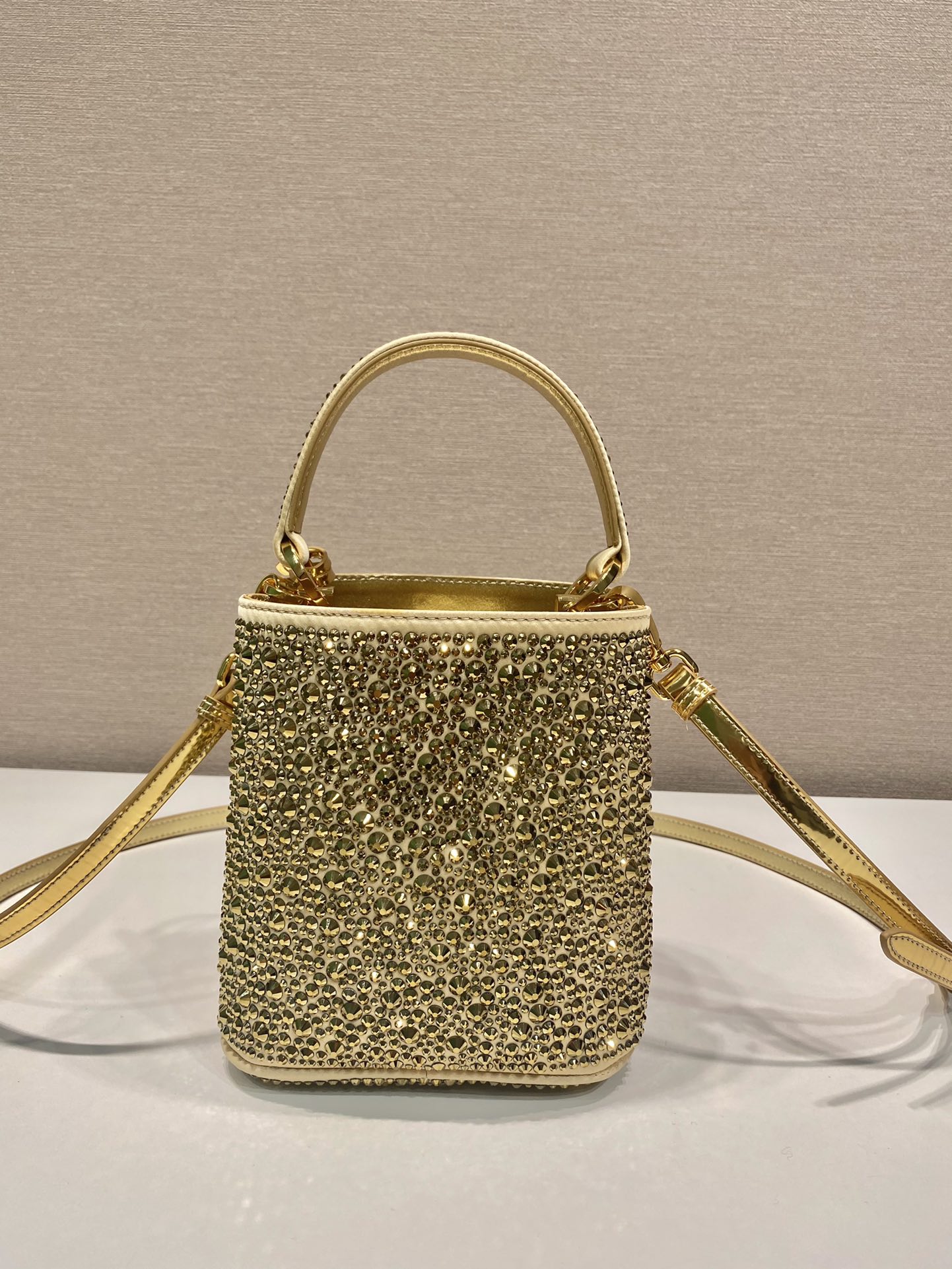 Pra*a panier satin bag with crystals