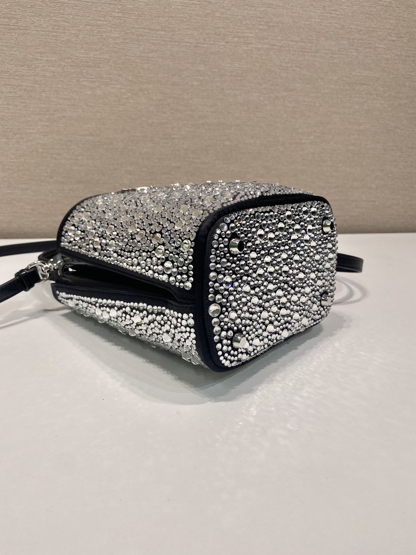 Pra*a panier satin bag with crystals