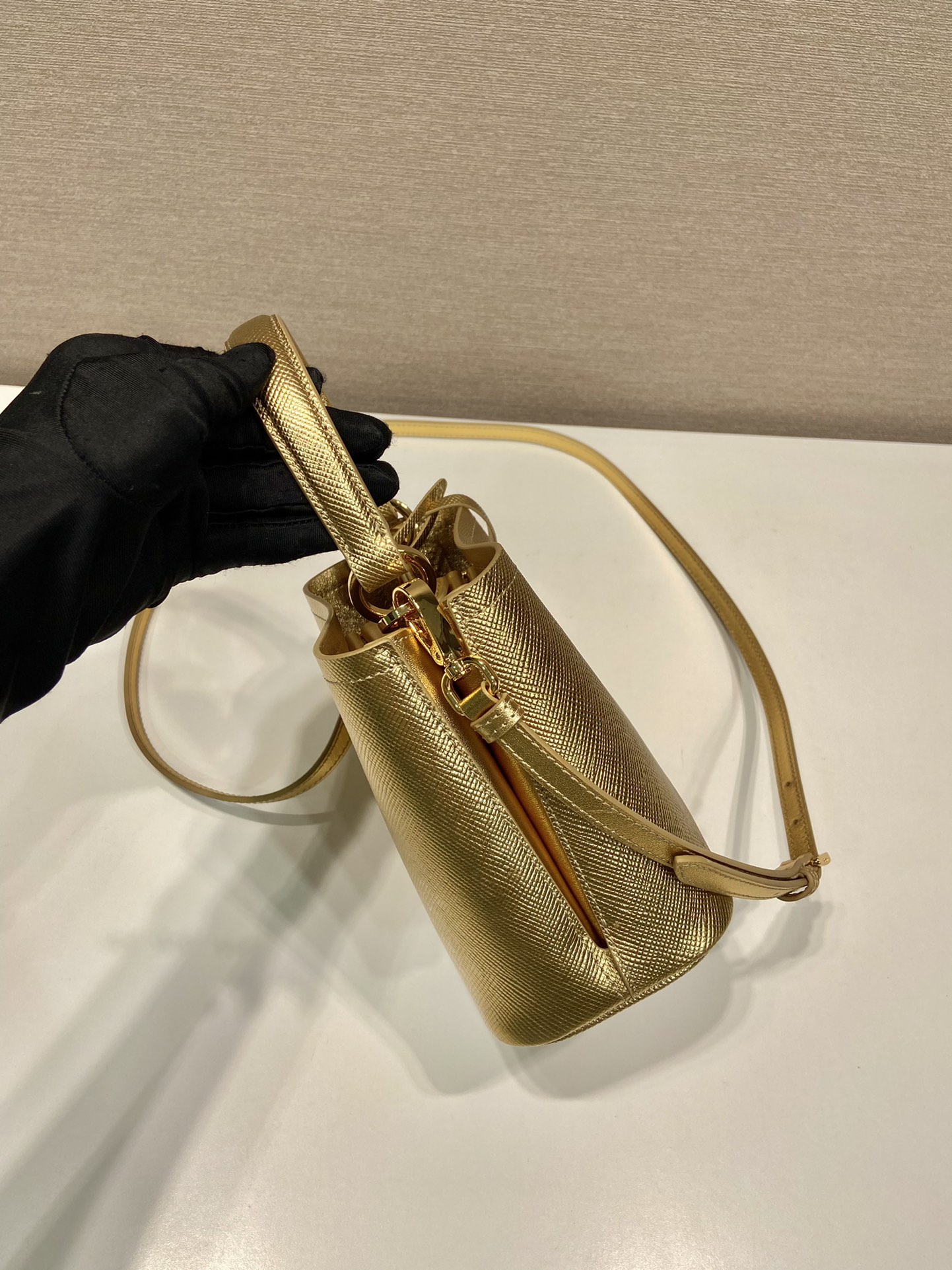 Pra*a panier satin bag with crystals