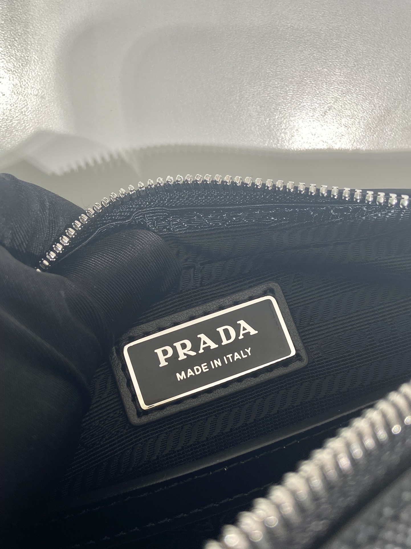 Pra*a saffiano leather shoulder bag