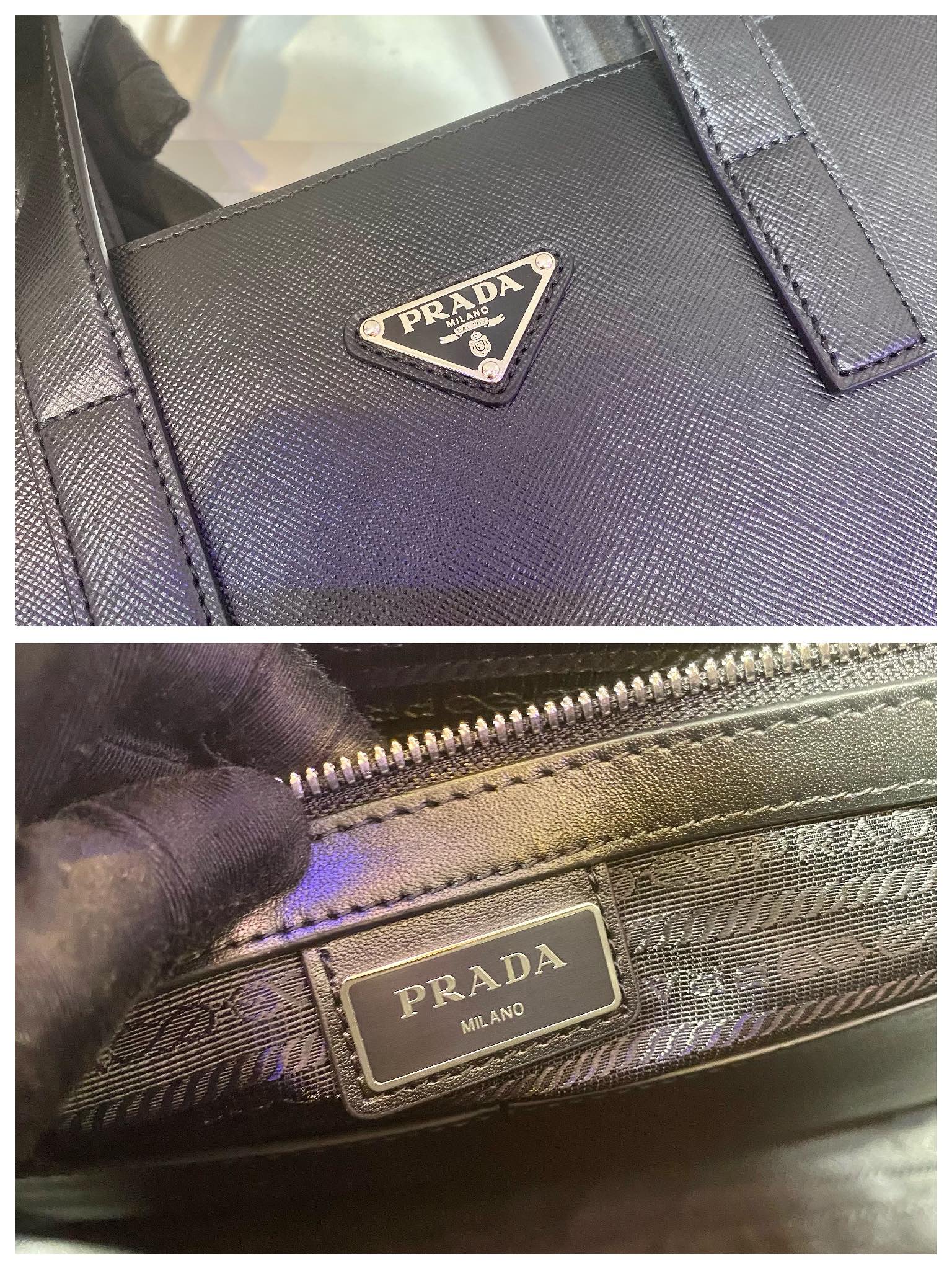 Pra*a saffiano leather tote